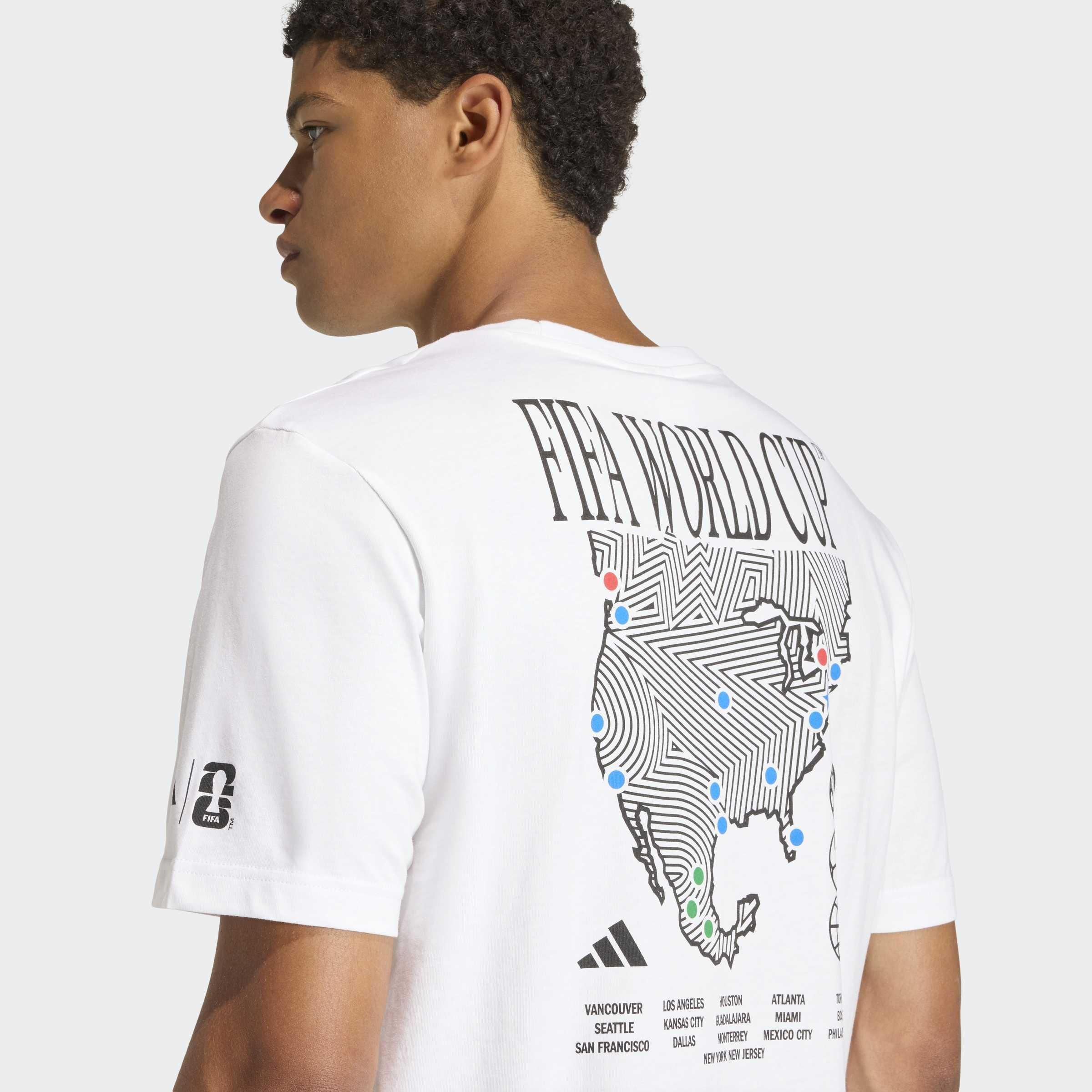 FIFA World Cup 26 Map Graphic T-Shirt, White, A701_ONE, large image number 2