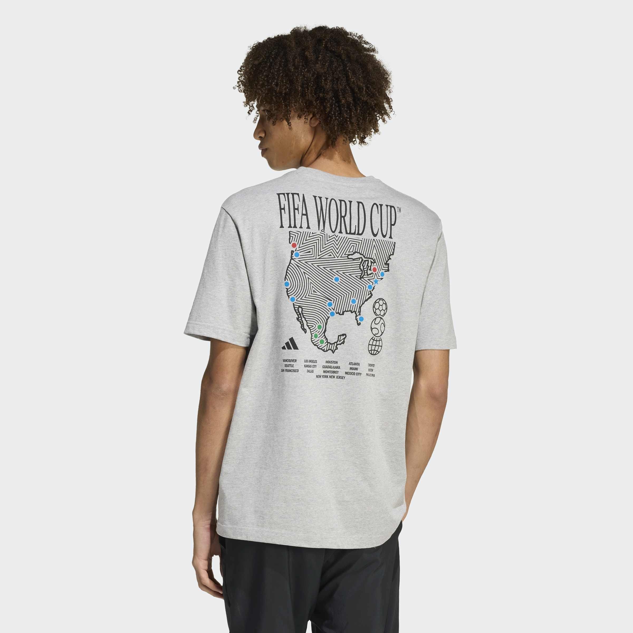 FIFA World Cup 26 Map Graphic T-Shirt, Grey