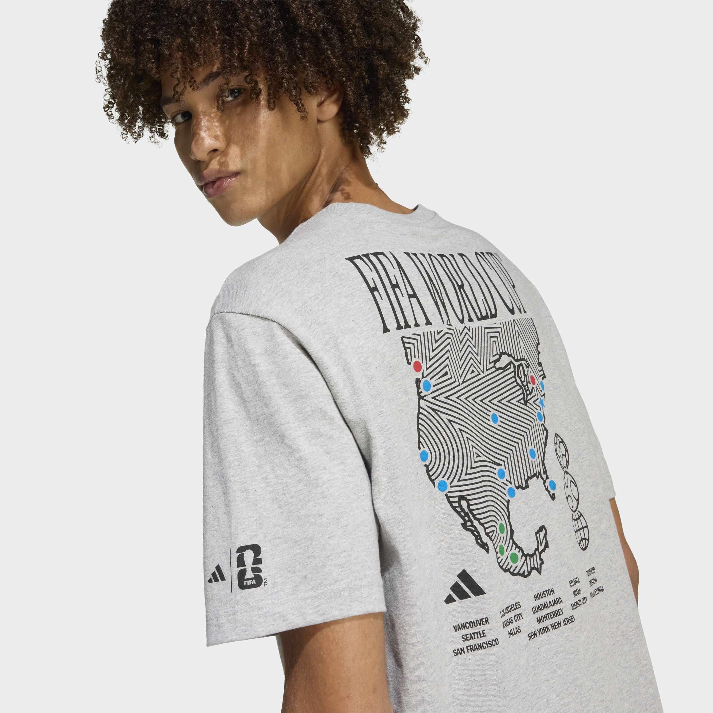 FIFA World Cup 26 Map Graphic T-Shirt, Grey, A701_ONE, large image number 3