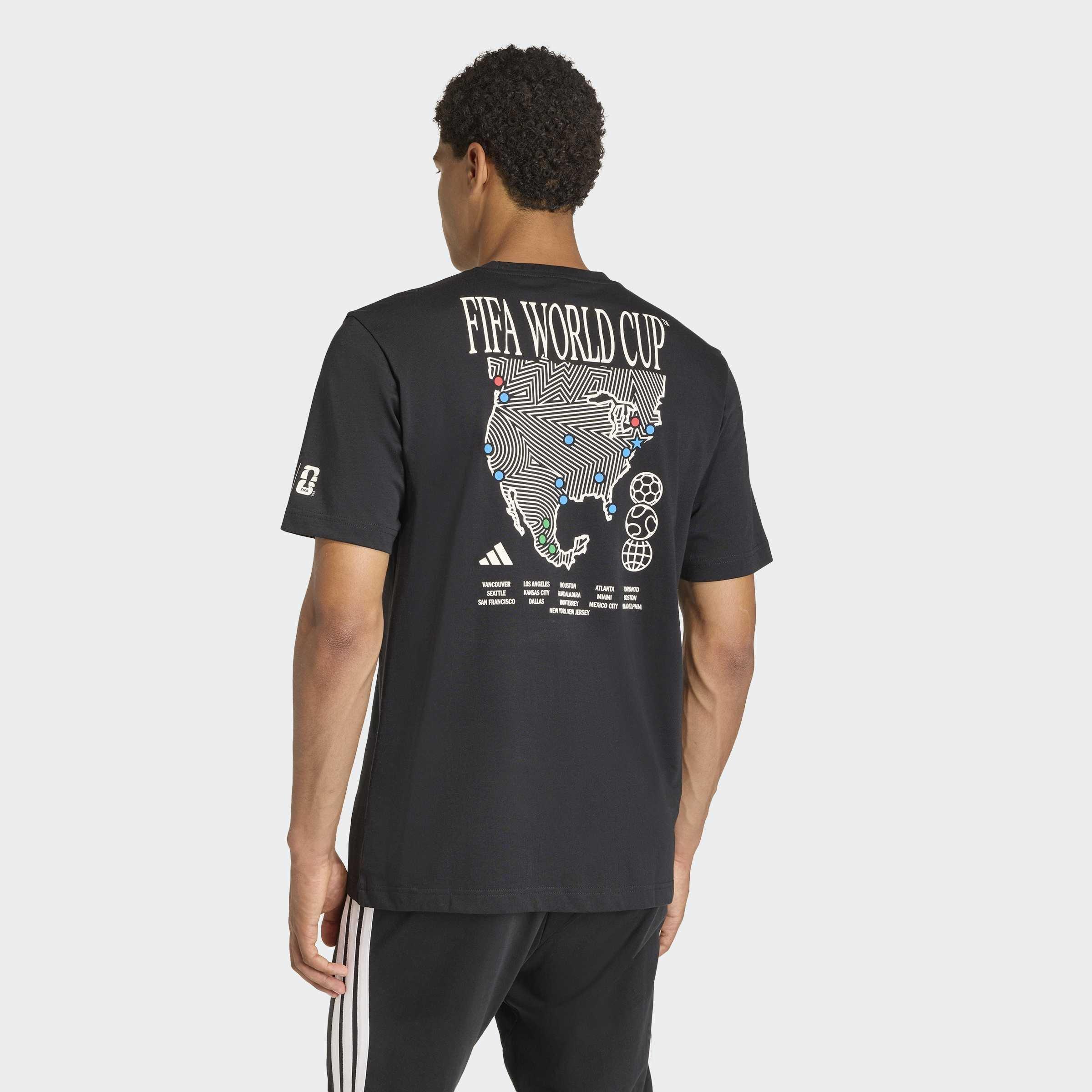 FIFA World Cup 26 Map Graphic T-Shirt, Black