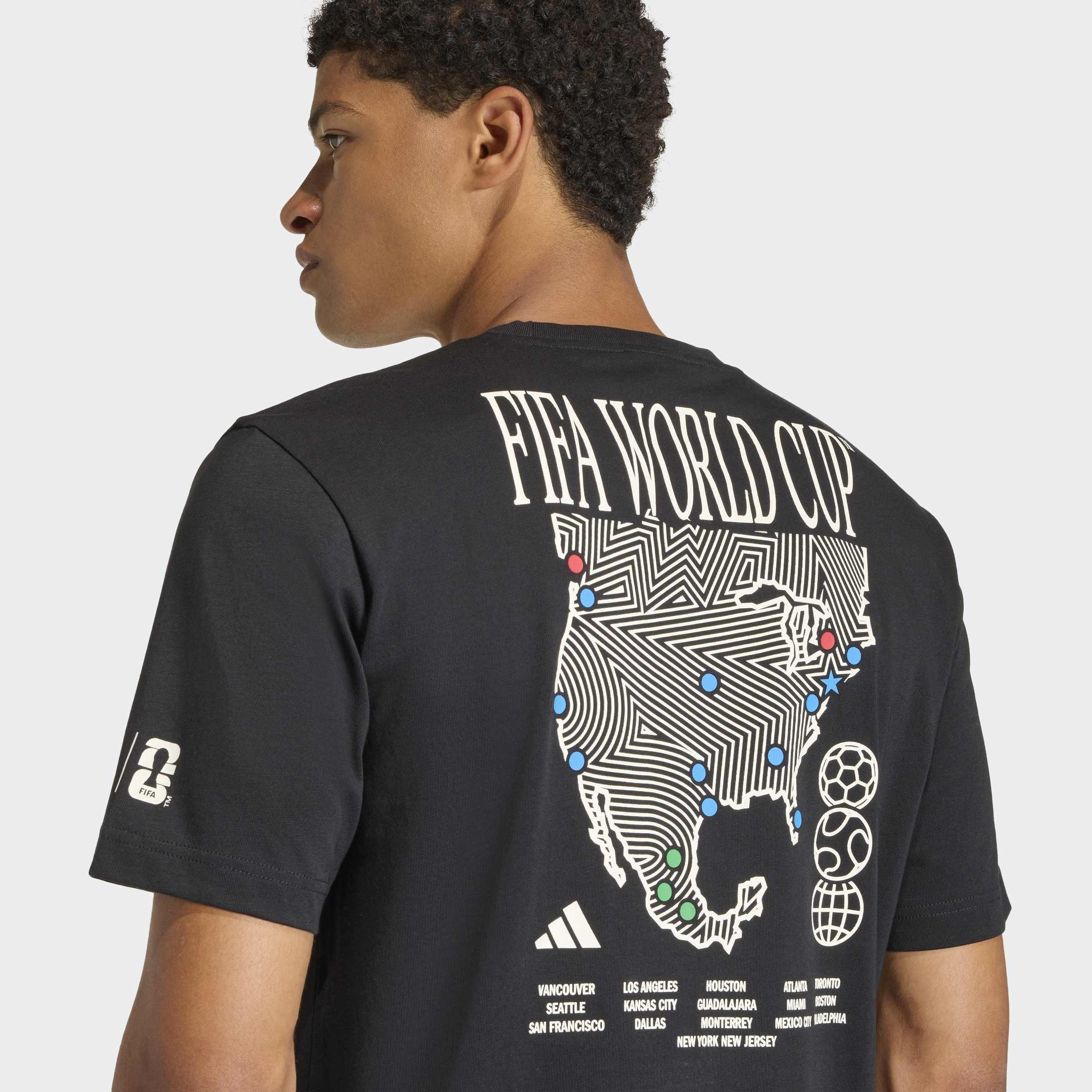 FIFA World Cup 26 Map Graphic T-Shirt, Black, A701_ONE, large image number 2
