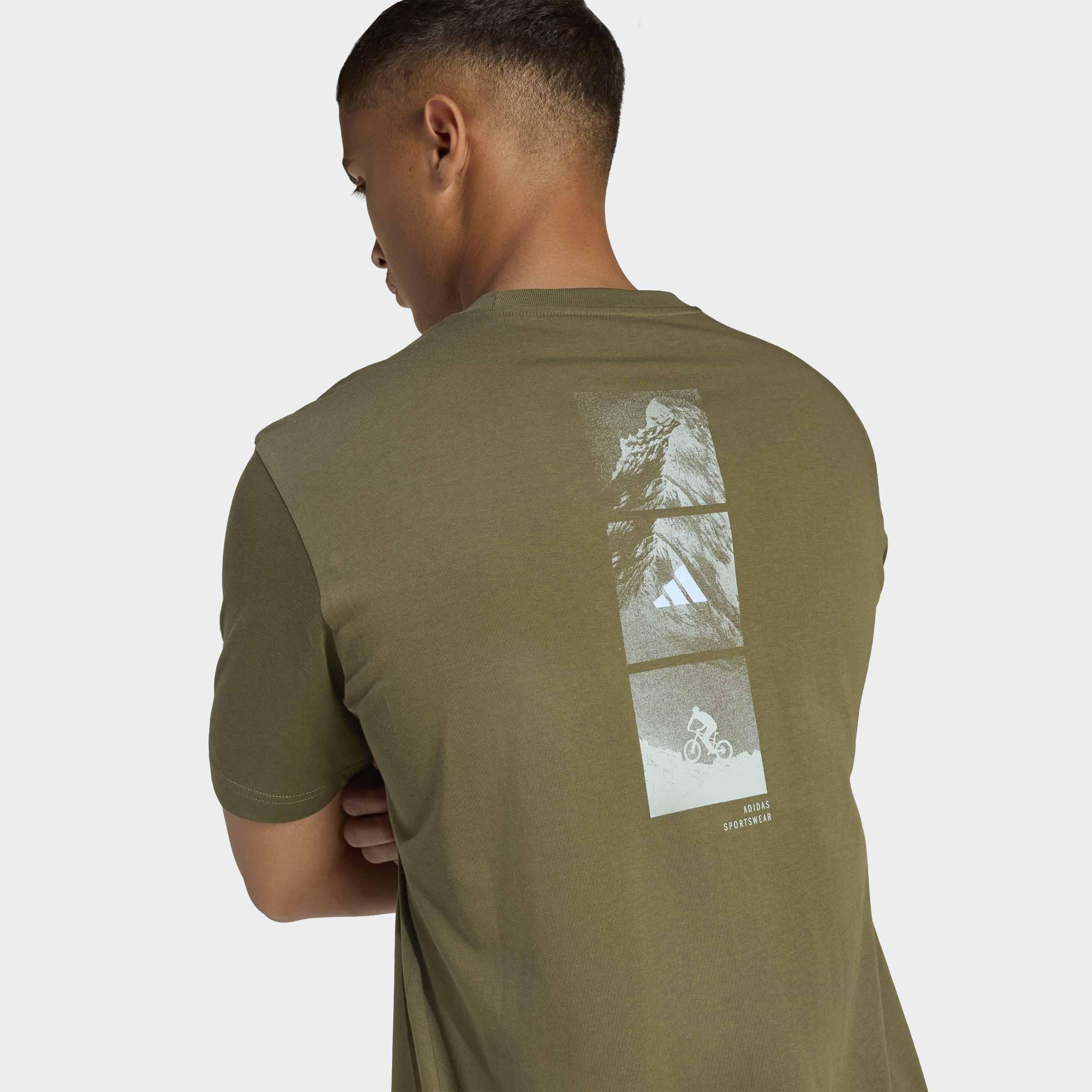 Outdoor Mountain Biking Graphic T-Shirt, Green, A701_ONE, large image number 3
