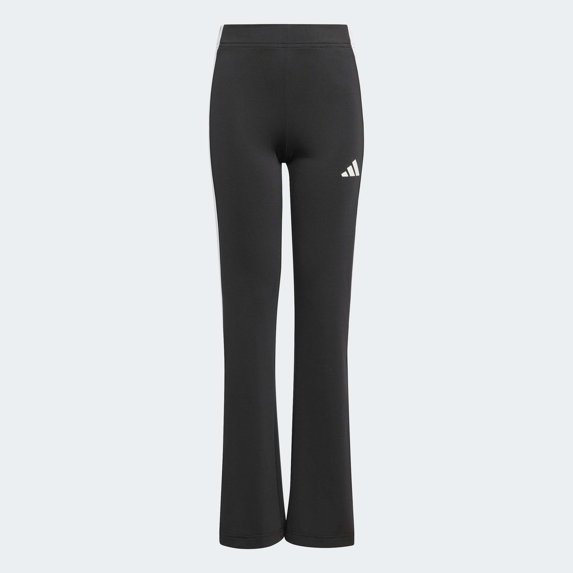 Kids Train Essentials 3-Stripes Flared Leggings, Black