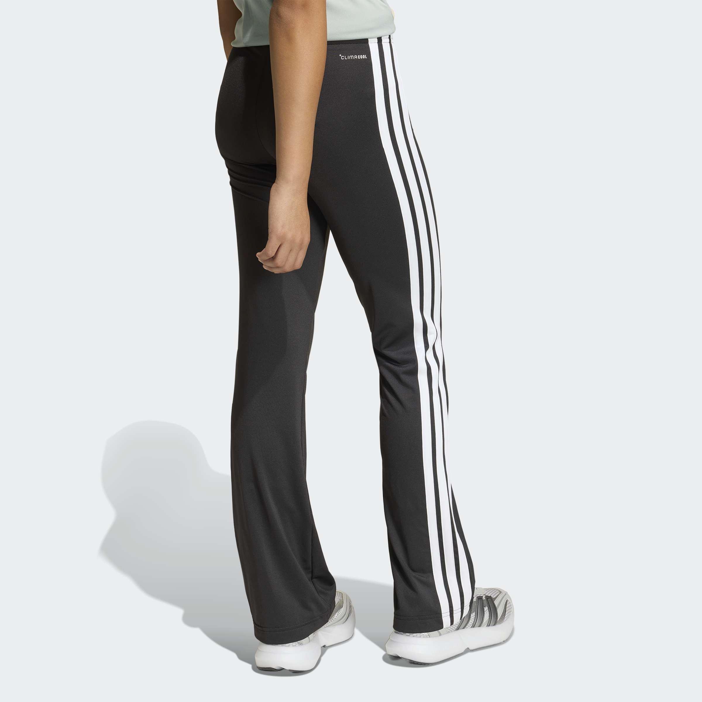 Kids Train Essentials 3-Stripes Flared Leggings, Black, A701_ONE, medium