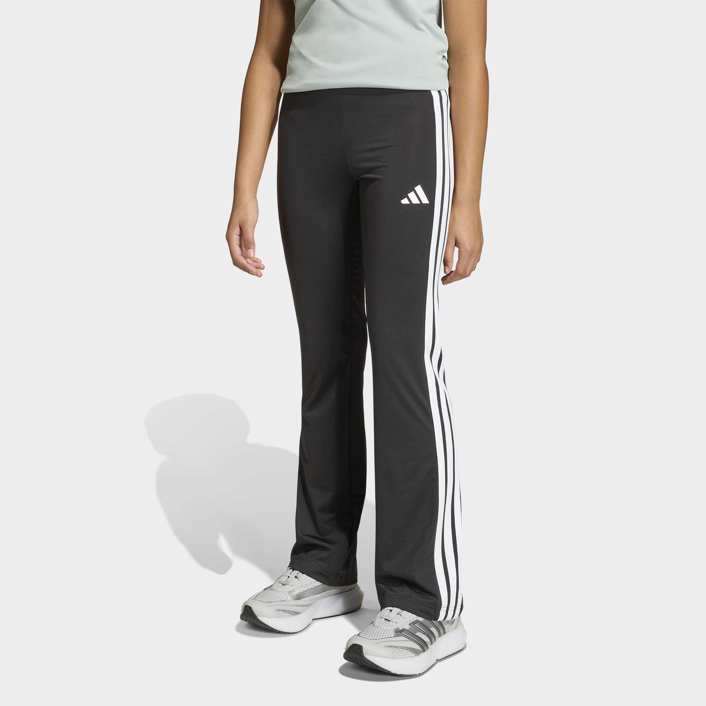 Kids Train Essentials 3-Stripes Flared Leggings, Black, A701_ONE, large image number 4