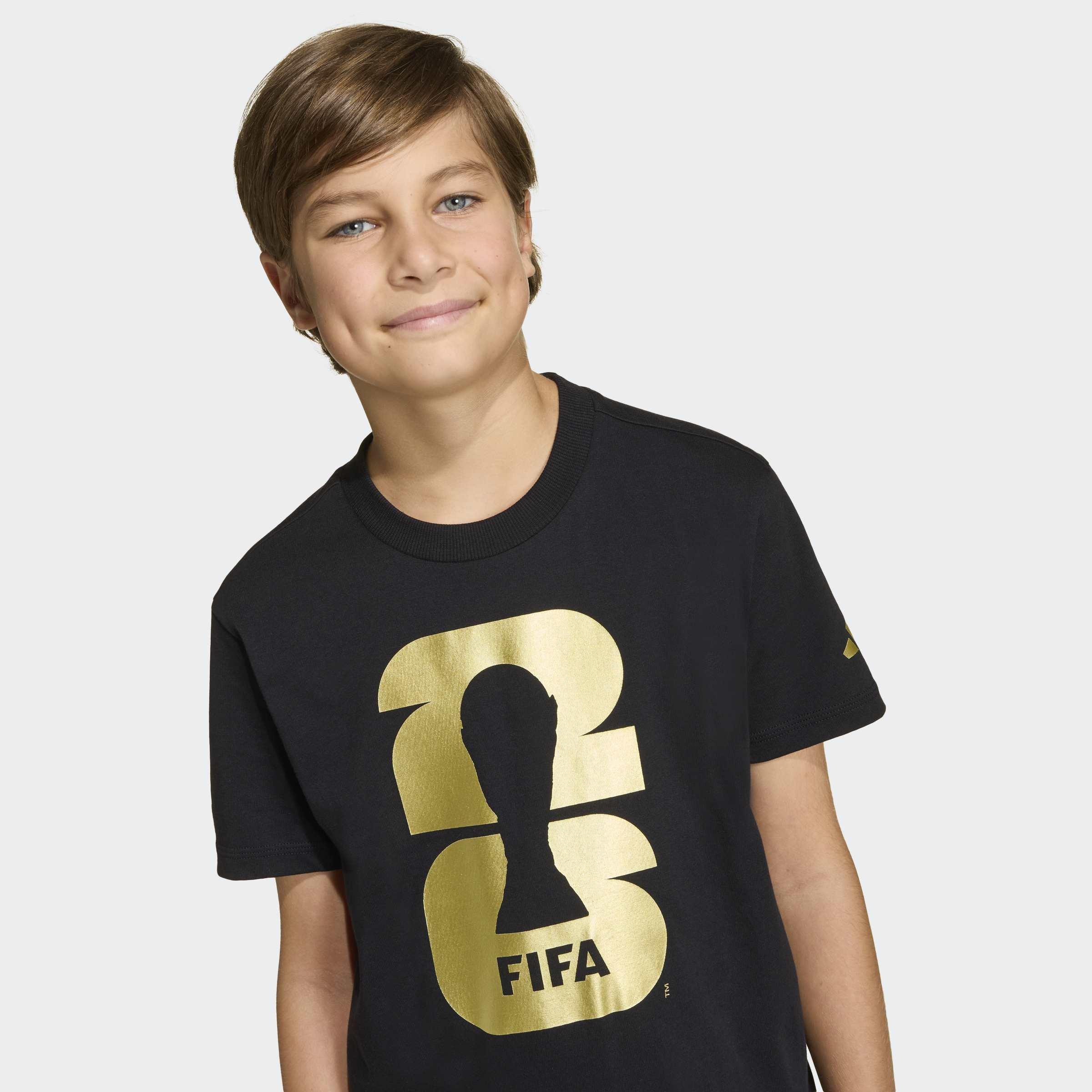 Kids Unisex FIFA World Cup 26 Official Emblem T-Shirt, Black, A701_ONE, large image number 3