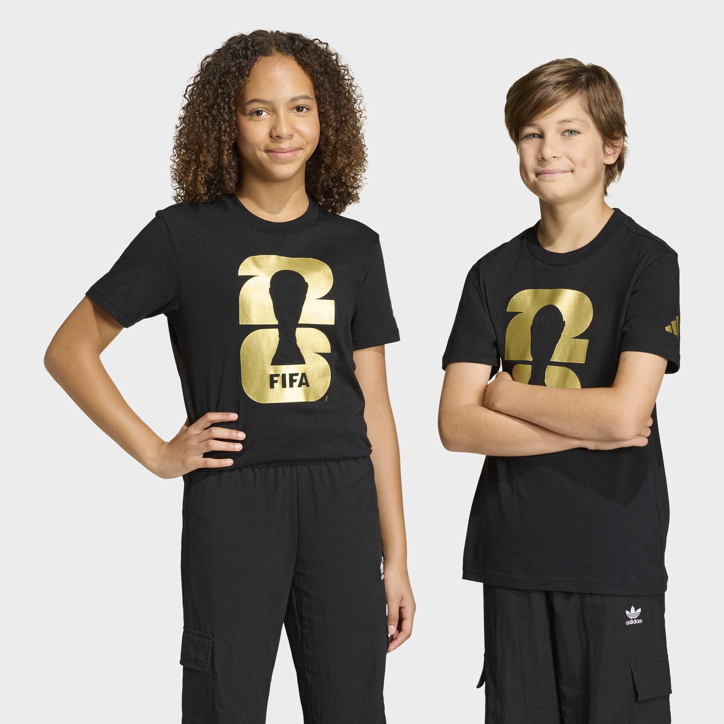 Kids Unisex FIFA World Cup 26 Official Emblem T-Shirt, Black, A701_ONE, large image number 5