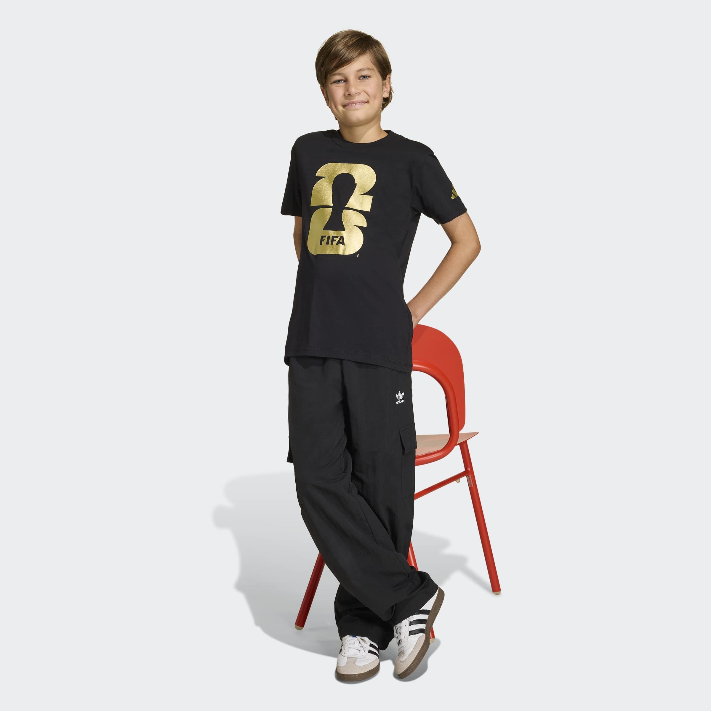 Kids Unisex FIFA World Cup 26 Official Emblem T-Shirt, Black, A701_ONE, large image number 7