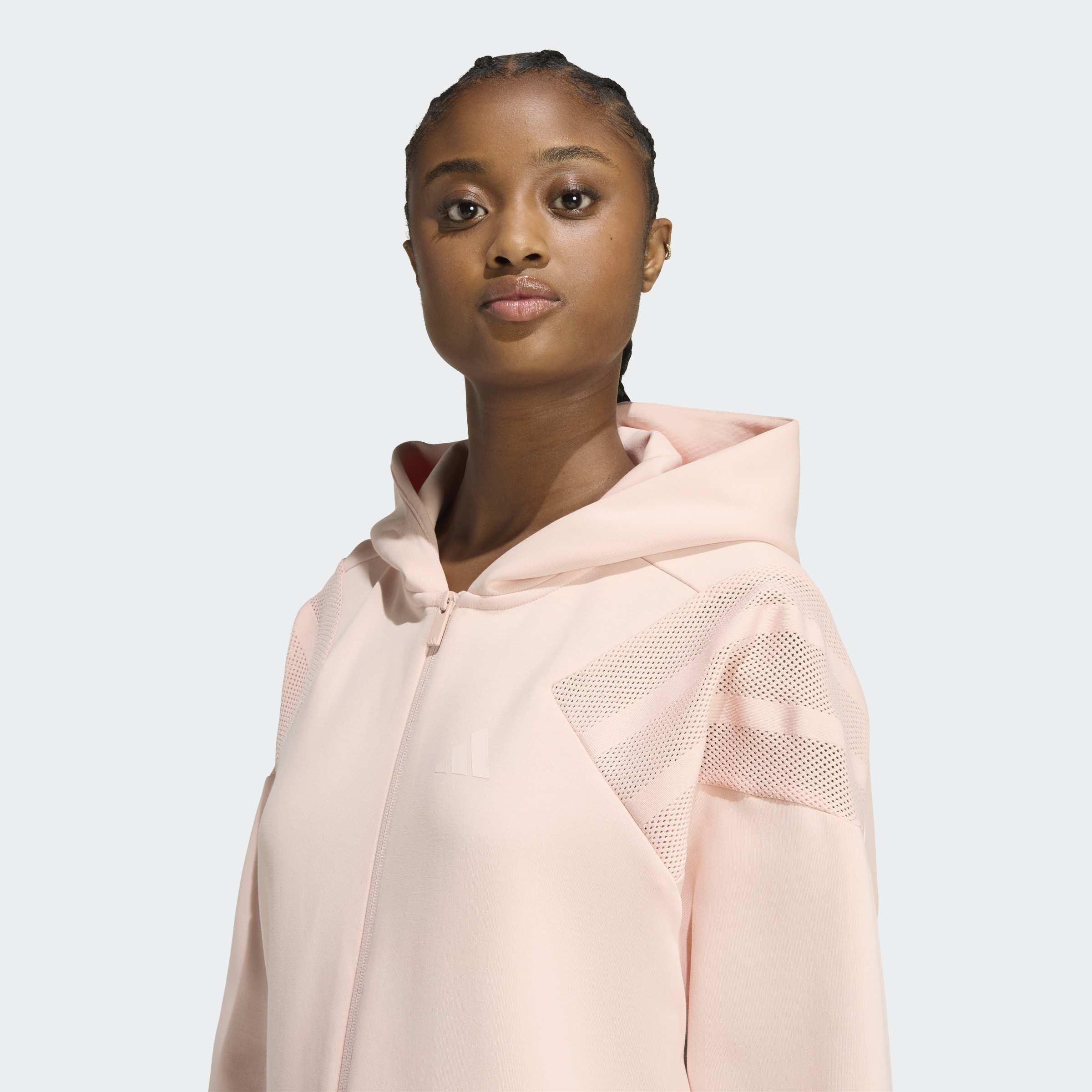 Future Icons Three Stripes Hoodie, Pink, A701_ONE, large image number 3