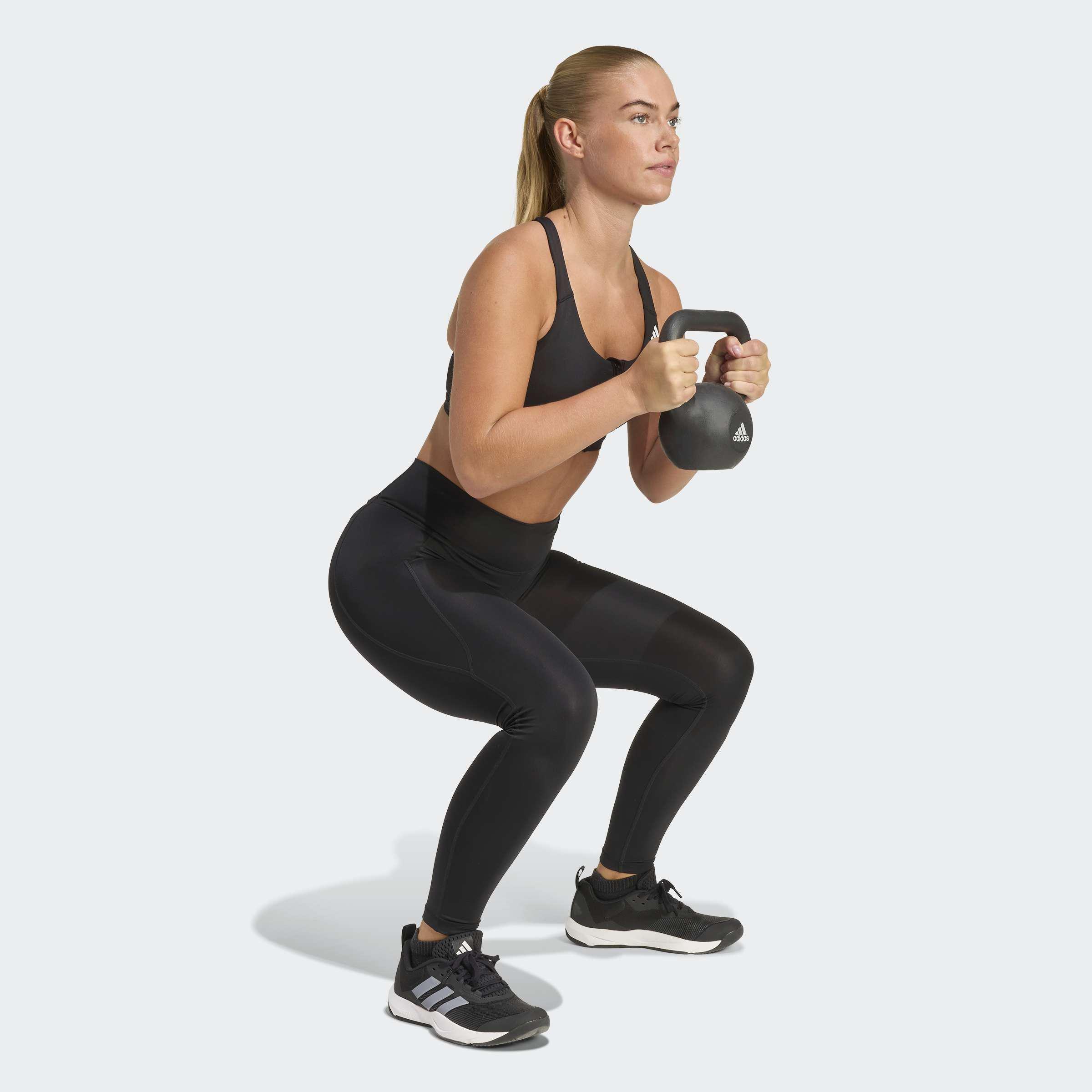 Optime Essentials Workout Zip-Front Medium Support Bra, Black, A701_ONE, large image number 7