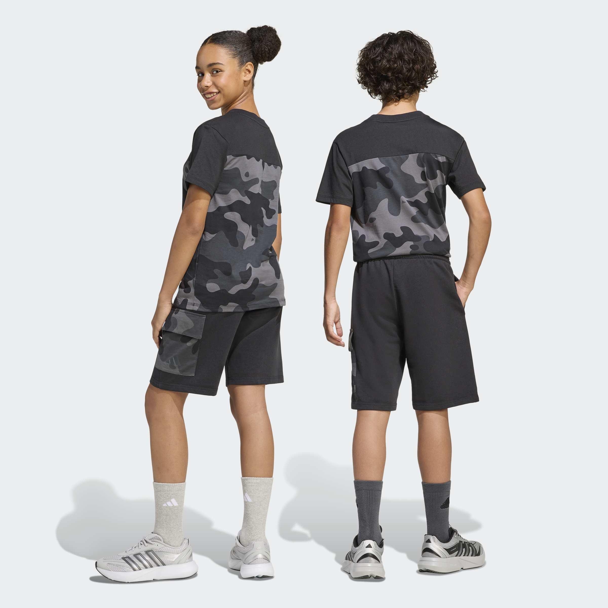 Kids Unisex Seasonals Camo Shorts, Black, A701_ONE, medium