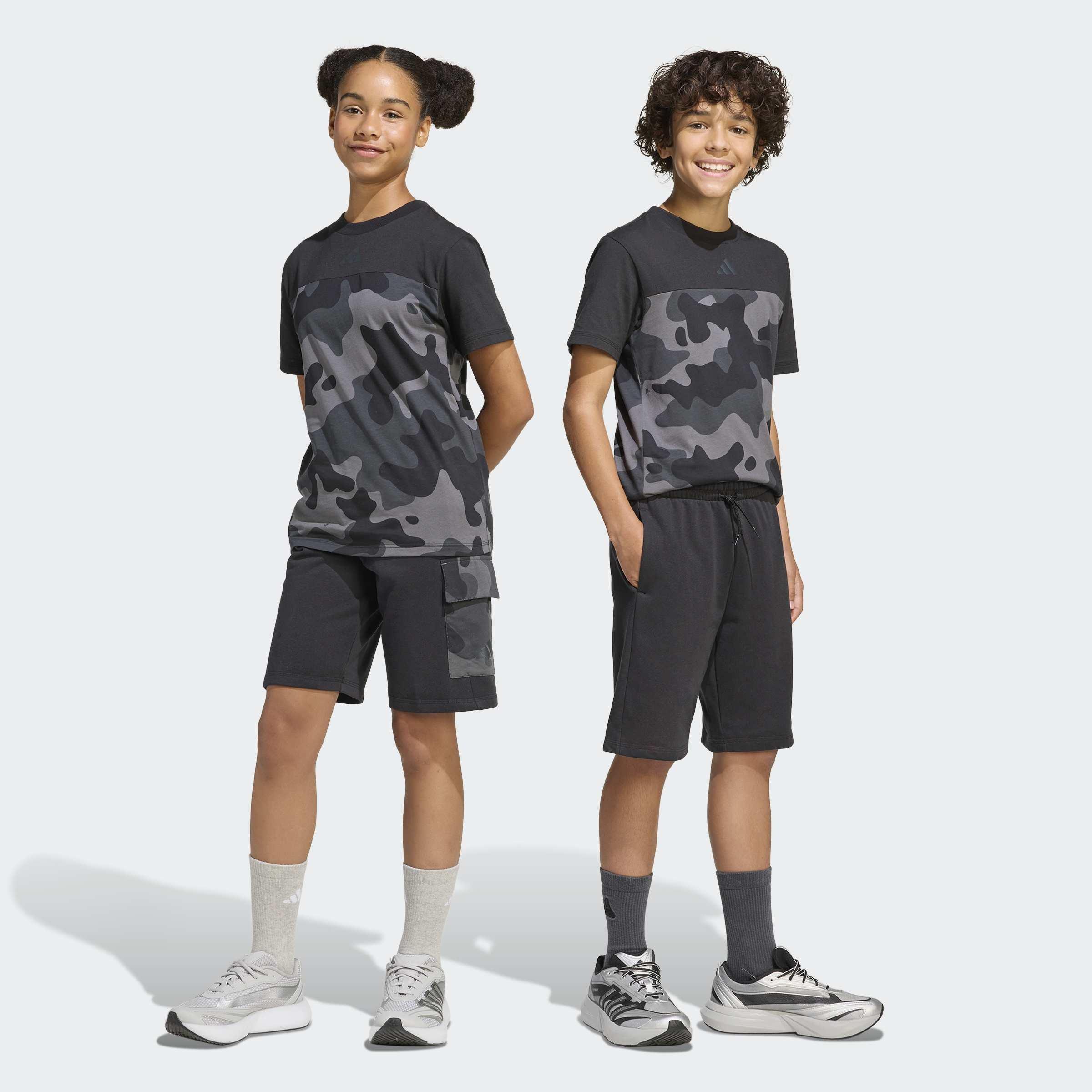 Kids Unisex Seasonals Camo Shorts, Black, A701_ONE, large image number 5