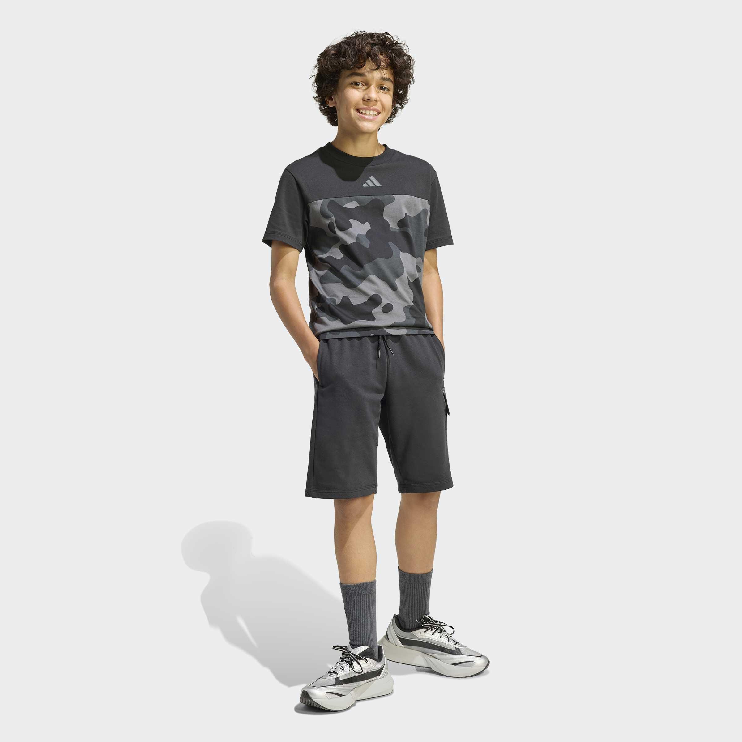 Kids Unisex Seasonals Camo Shorts, Black, A701_ONE, large image number 7