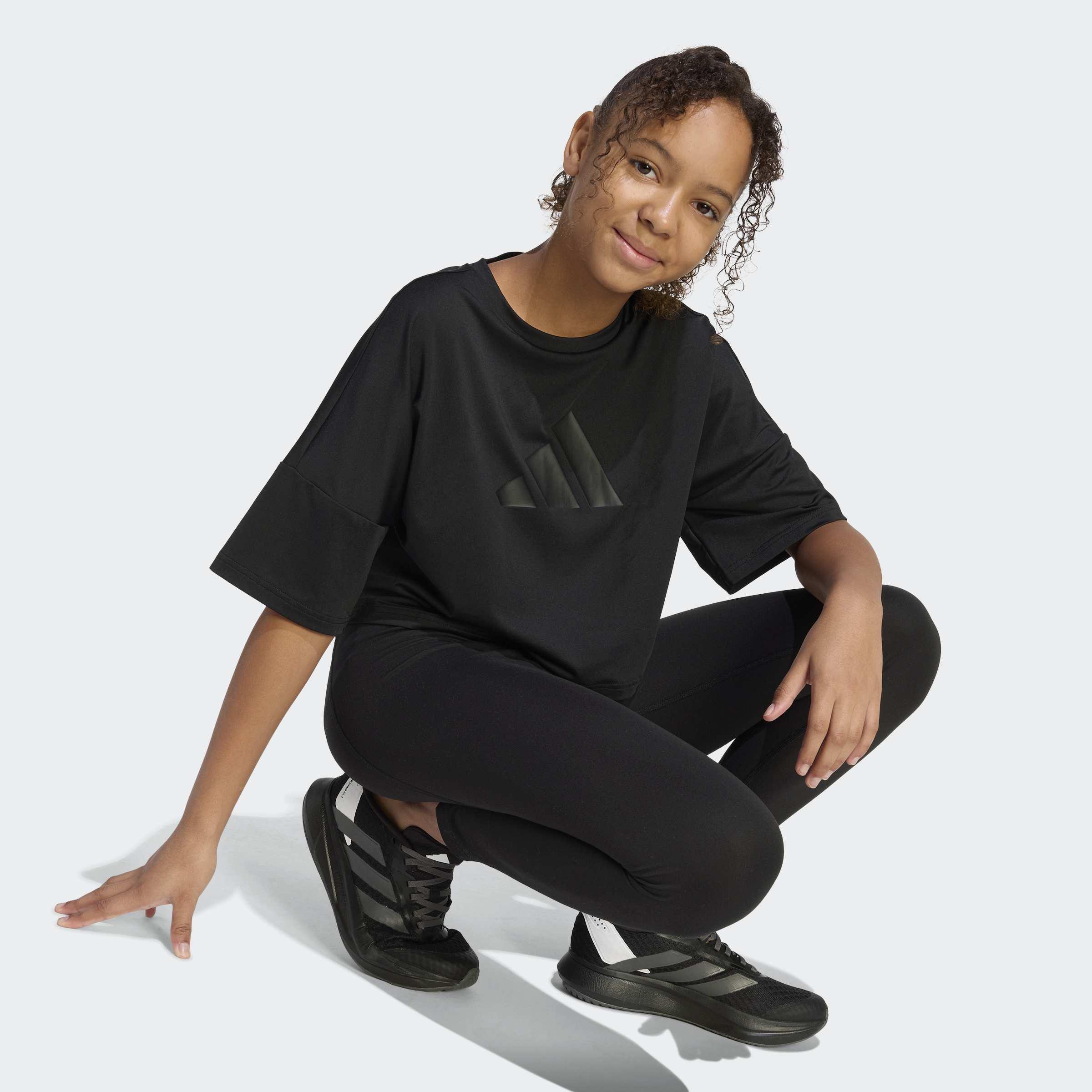 Kids Future Icons Cropped T-Shirt, Black, A701_ONE, large image number 2