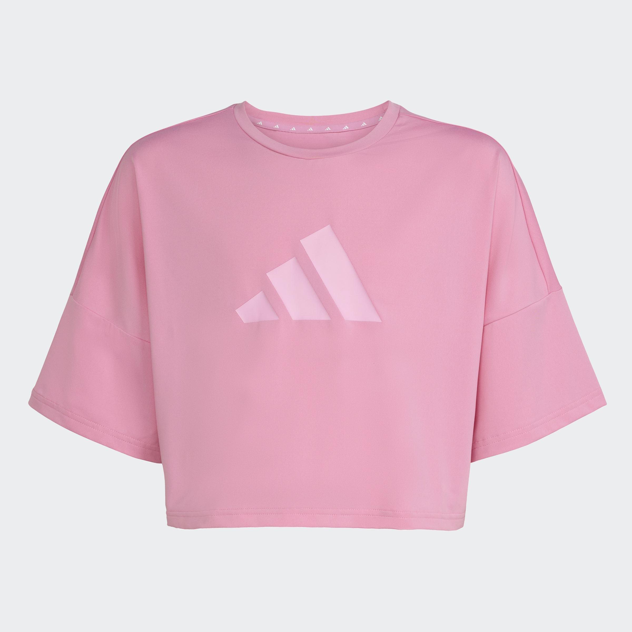 Kids Future Icons Cropped T-Shirt, Pink, A701_ONE, large image number 0