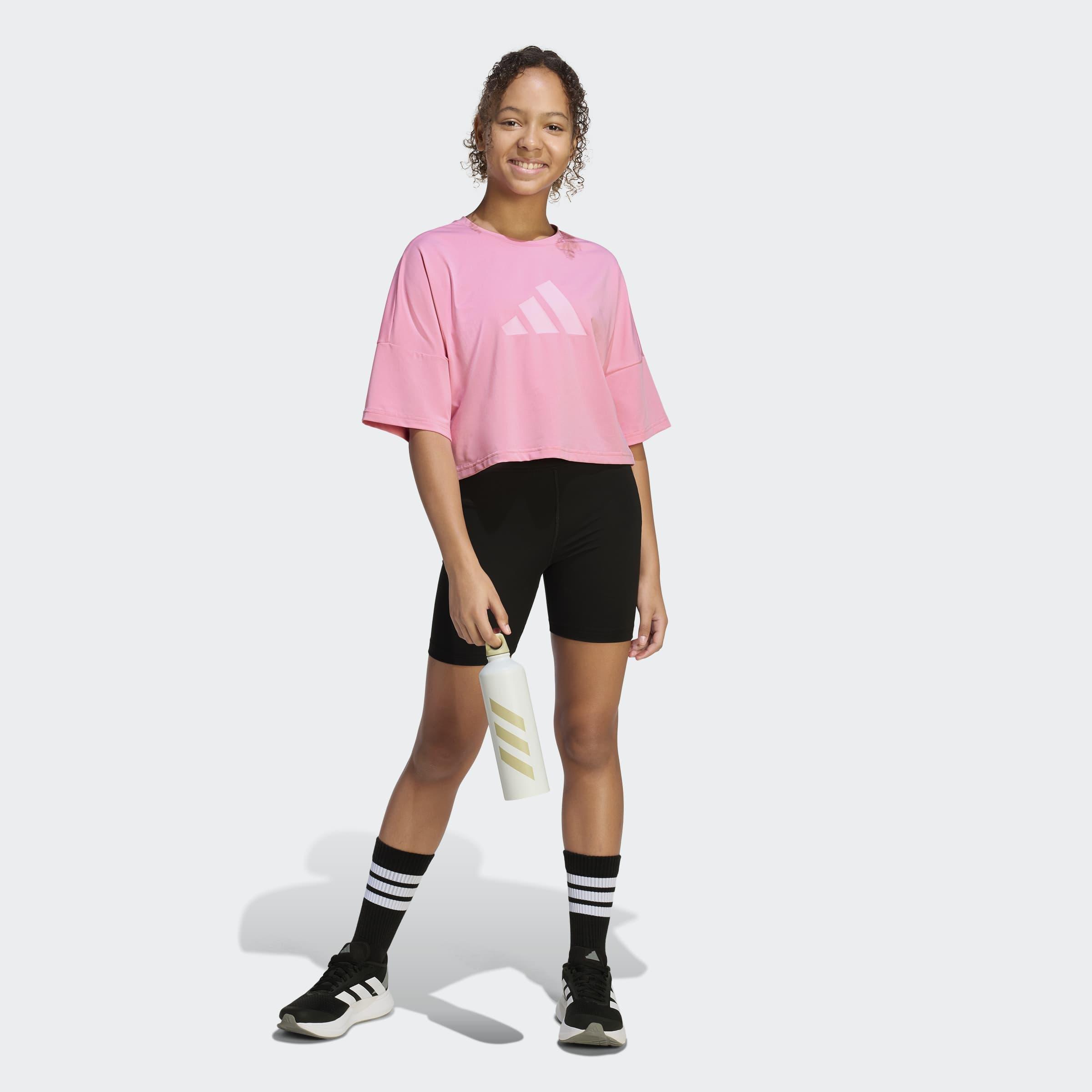 Kids Future Icons Cropped T-Shirt, Pink, A701_ONE, large image number 4