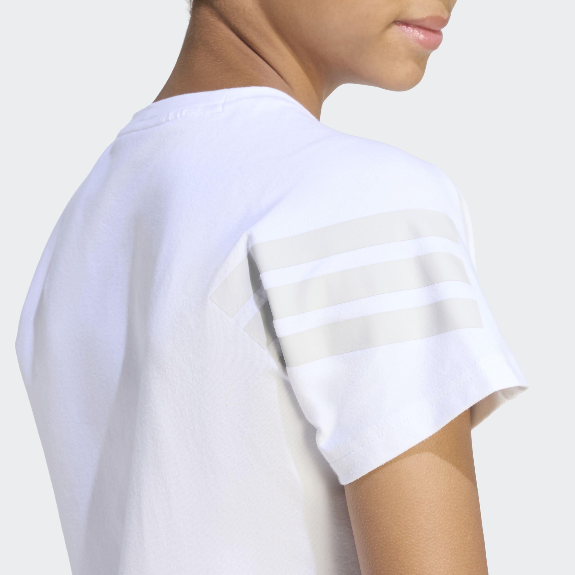 Kids Future Icons 3 Stripes T-Shirt, White, A701_ONE, large image number 2