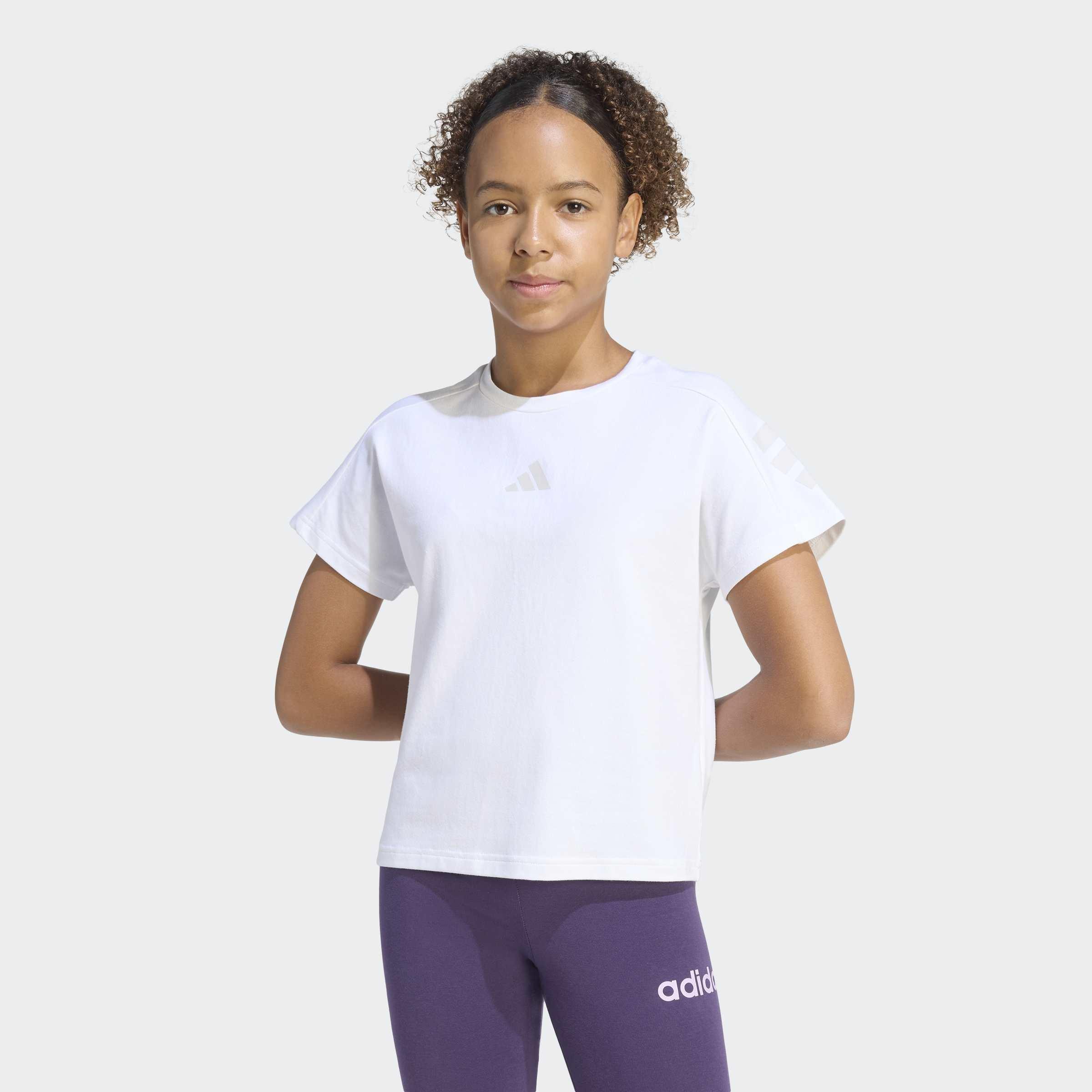 Kids Future Icons 3 Stripes T-Shirt, White, A701_ONE, large image number 5