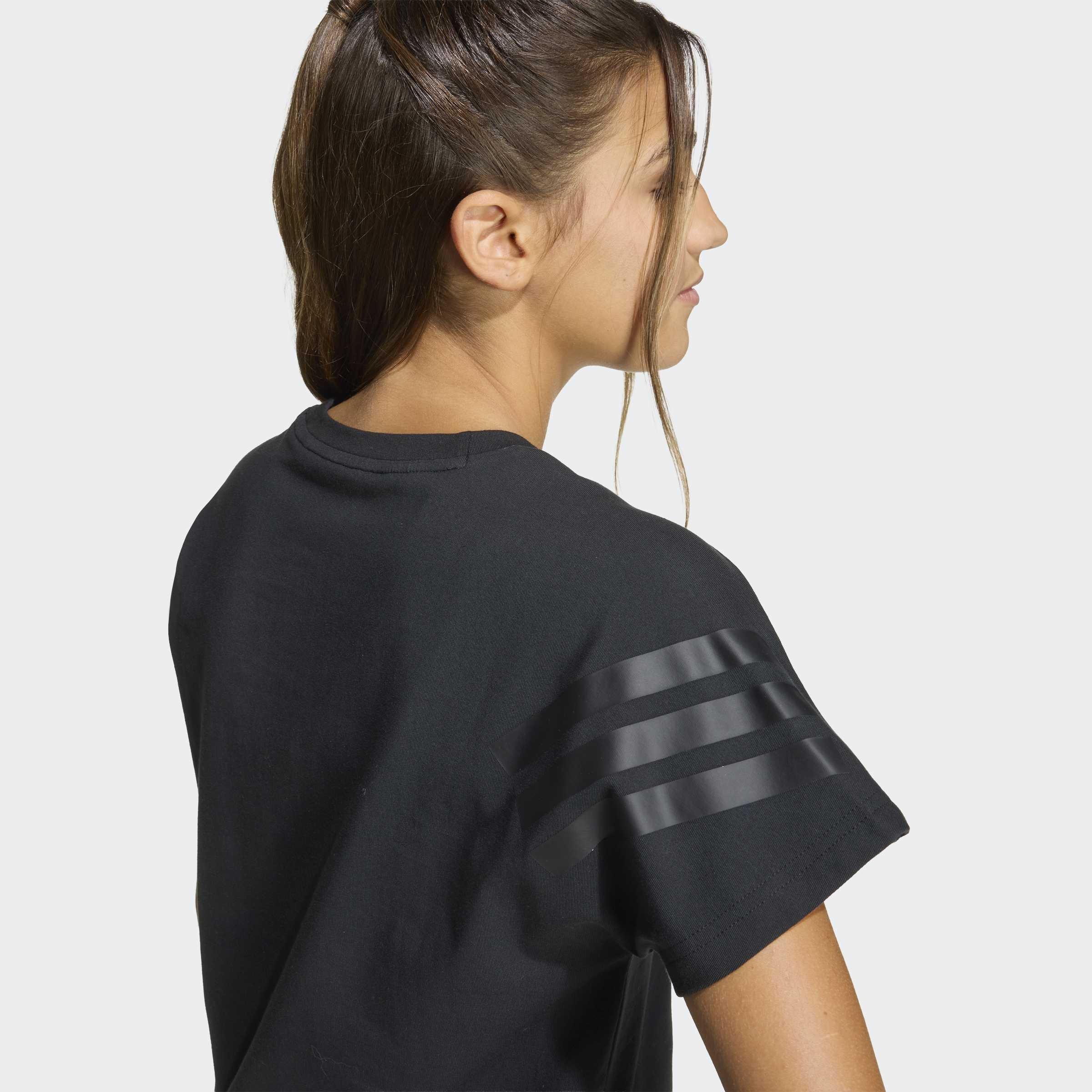 Kids Future Icons 3 Stripes T-Shirt, Black, A701_ONE, large image number 3
