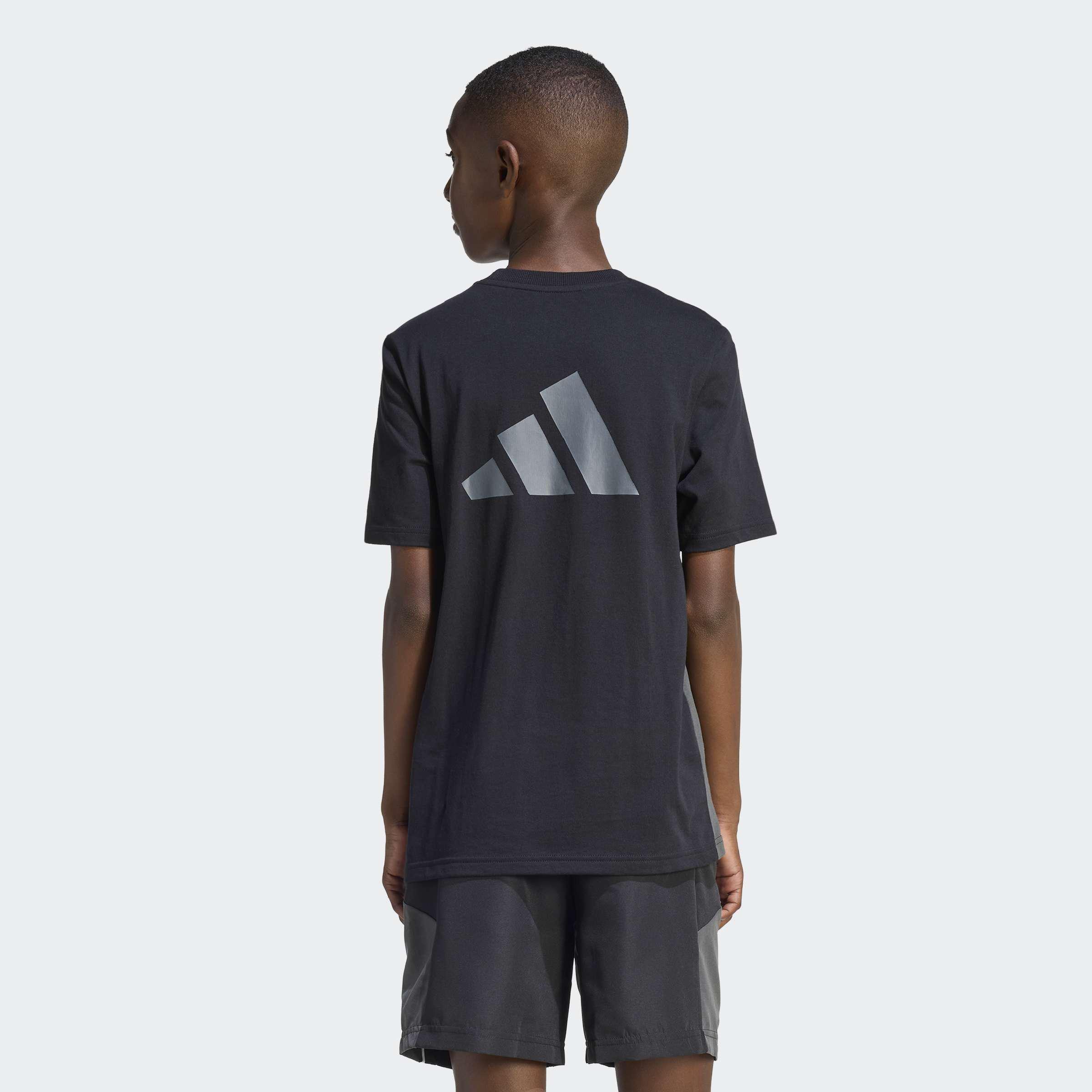 Kids Unisex Color Block T-Shirt, Black