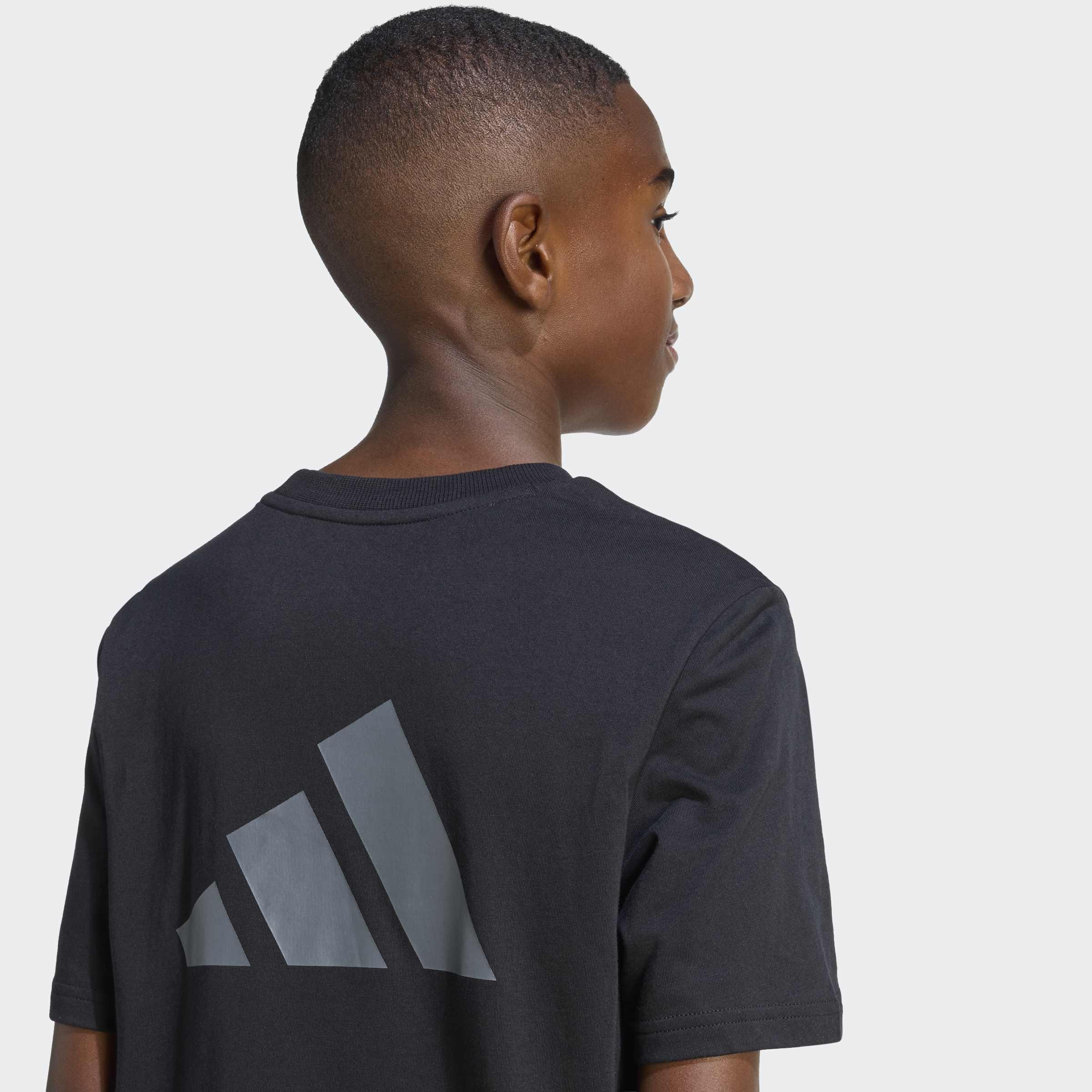 Kids Unisex Color Block T-Shirt, Black, A701_ONE, large image number 2
