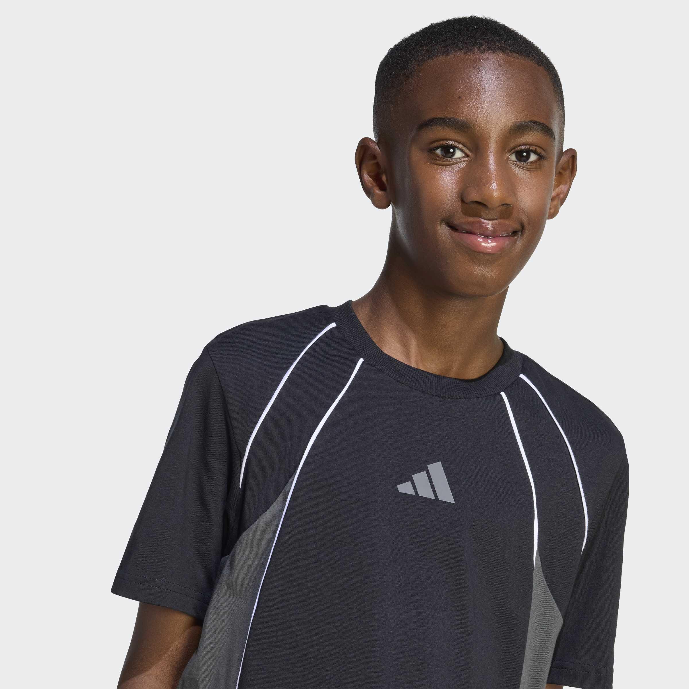 Kids Unisex Color Block T-Shirt, Black, A701_ONE, large image number 3