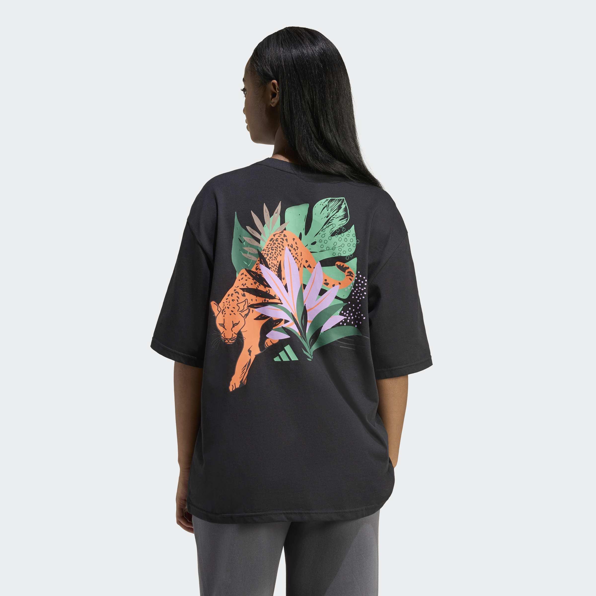 Animal Oversize Graphic T-Shirt, Black, A701_ONE, large image number 1