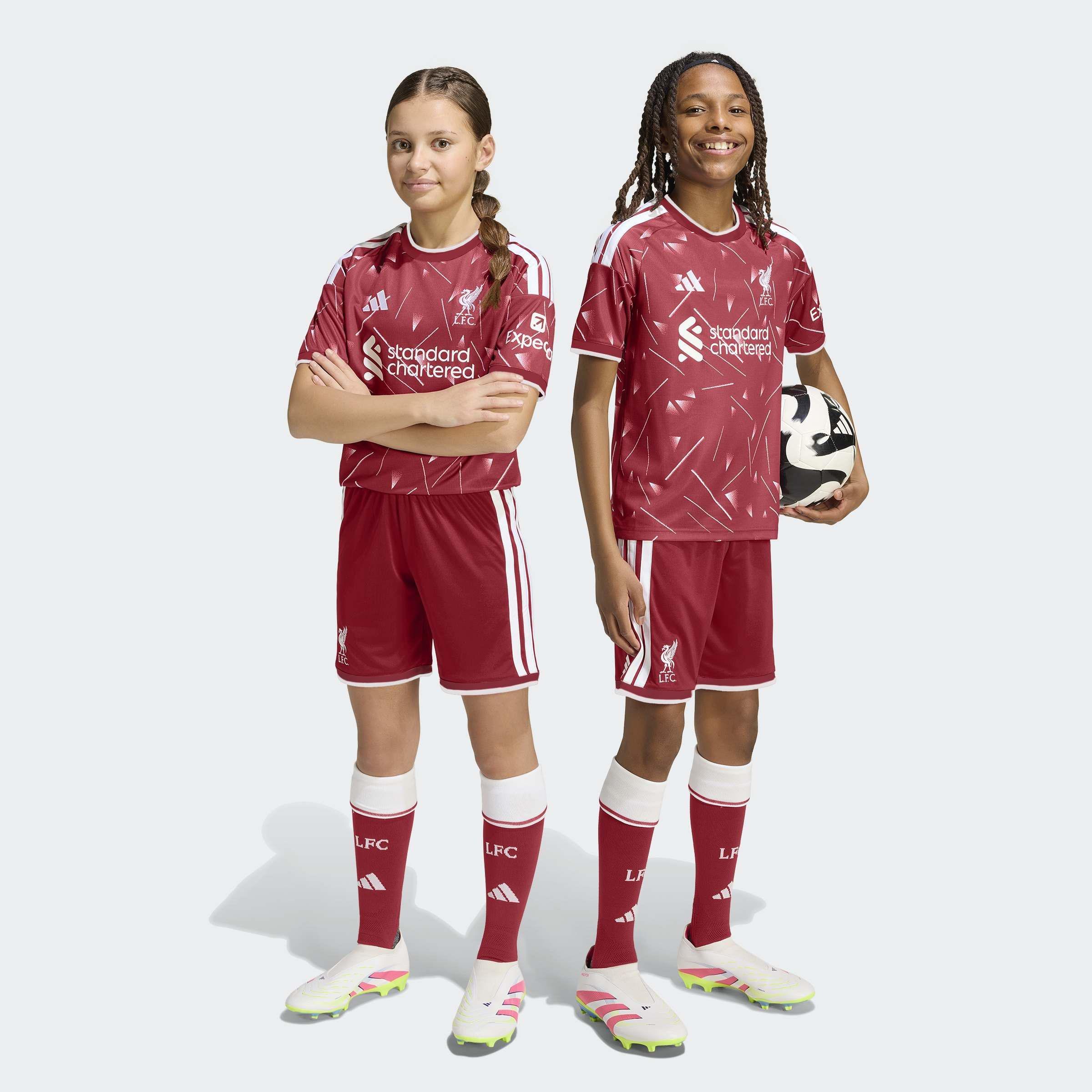 Kids Unisex Liverpool FC 26/27 Home Shorts, Burgundy, A701_ONE, large image number 5