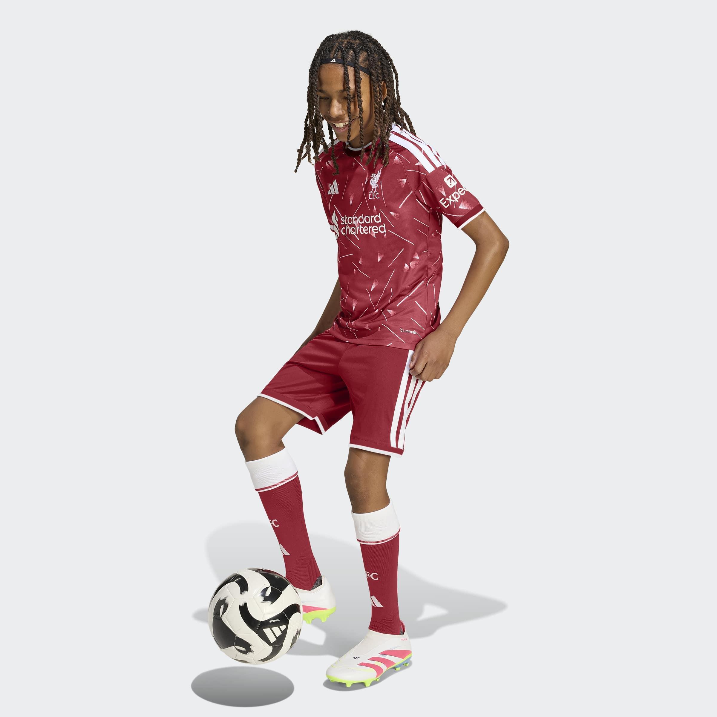 Kids Unisex Liverpool FC 26/27 Home Shorts, Burgundy, A701_ONE, large image number 7
