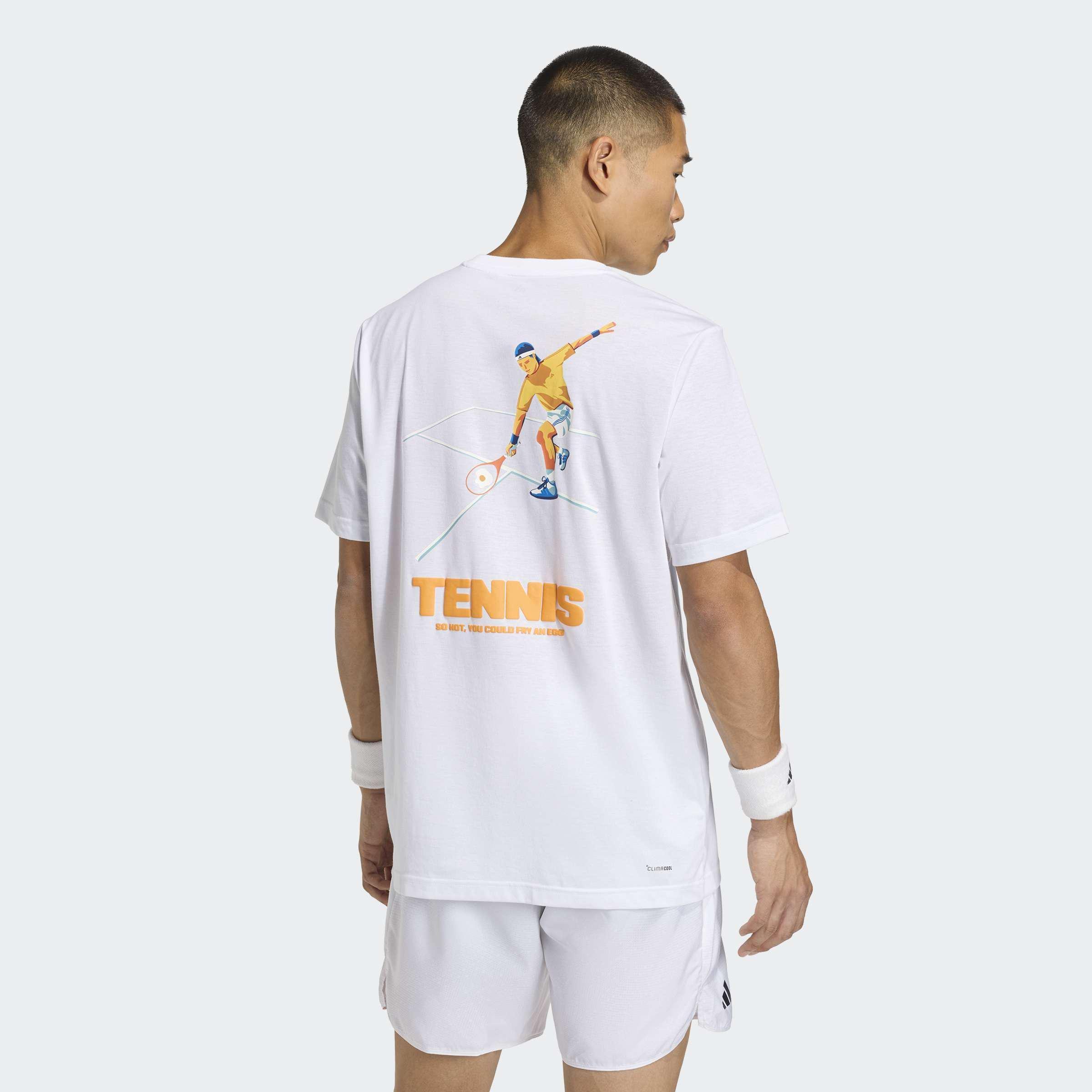 Tennis Hot Egg Graphic T-Shirt, White, A701_ONE, large image number 0