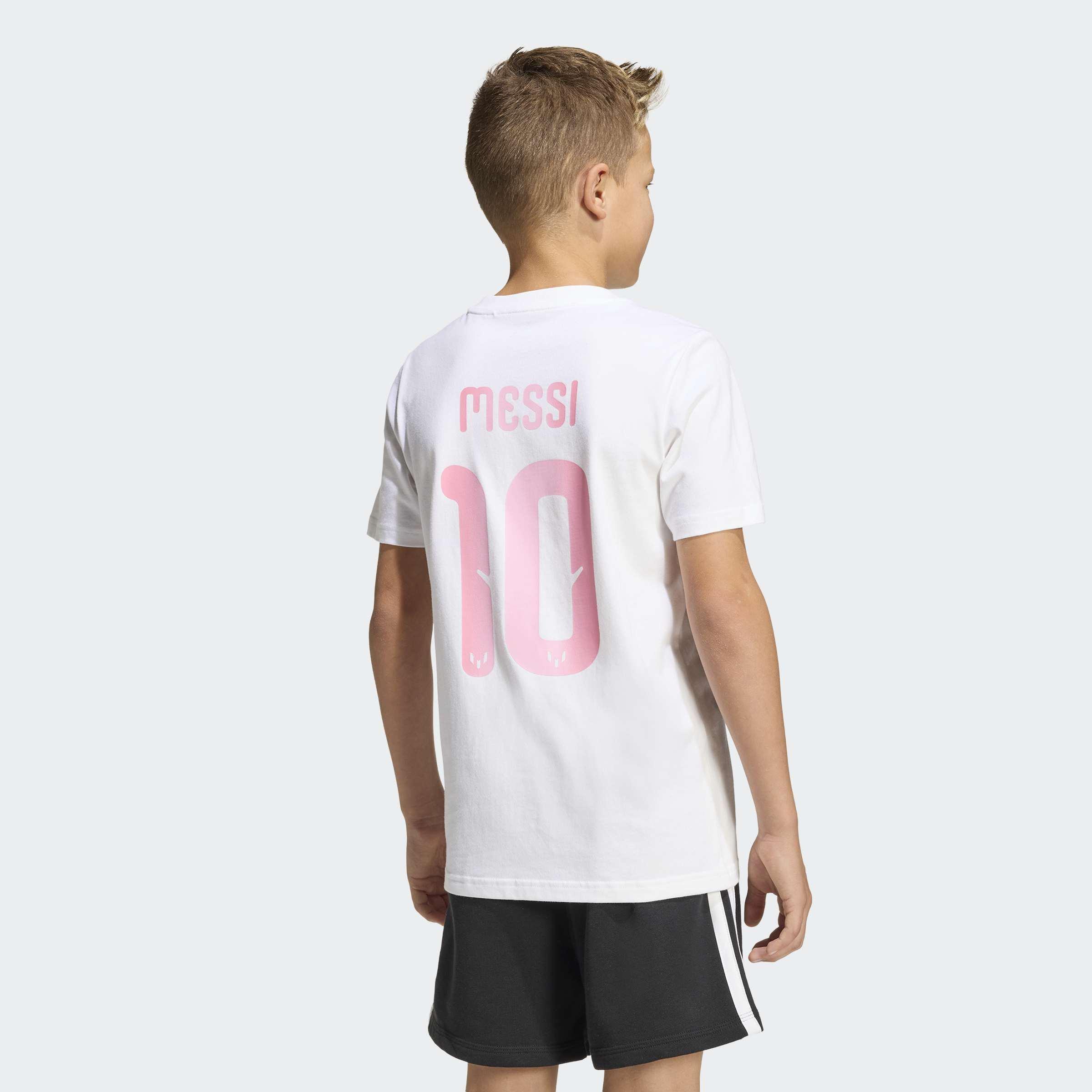 Kids Messi Name&Number Graphic T-Shirt, White, A701_ONE, large image number 1