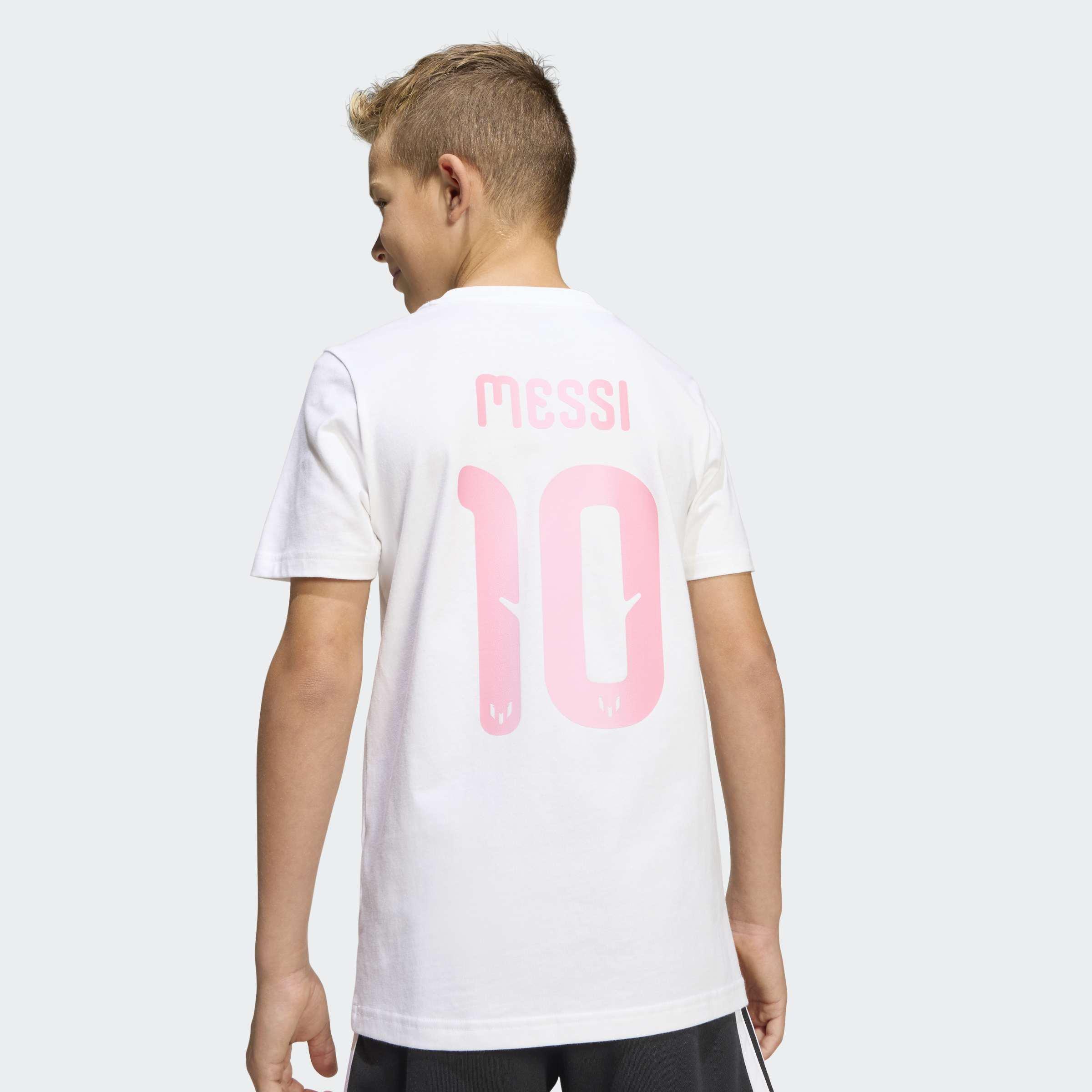 Kids Messi Name&Number Graphic T-Shirt, White, A701_ONE, large image number 2