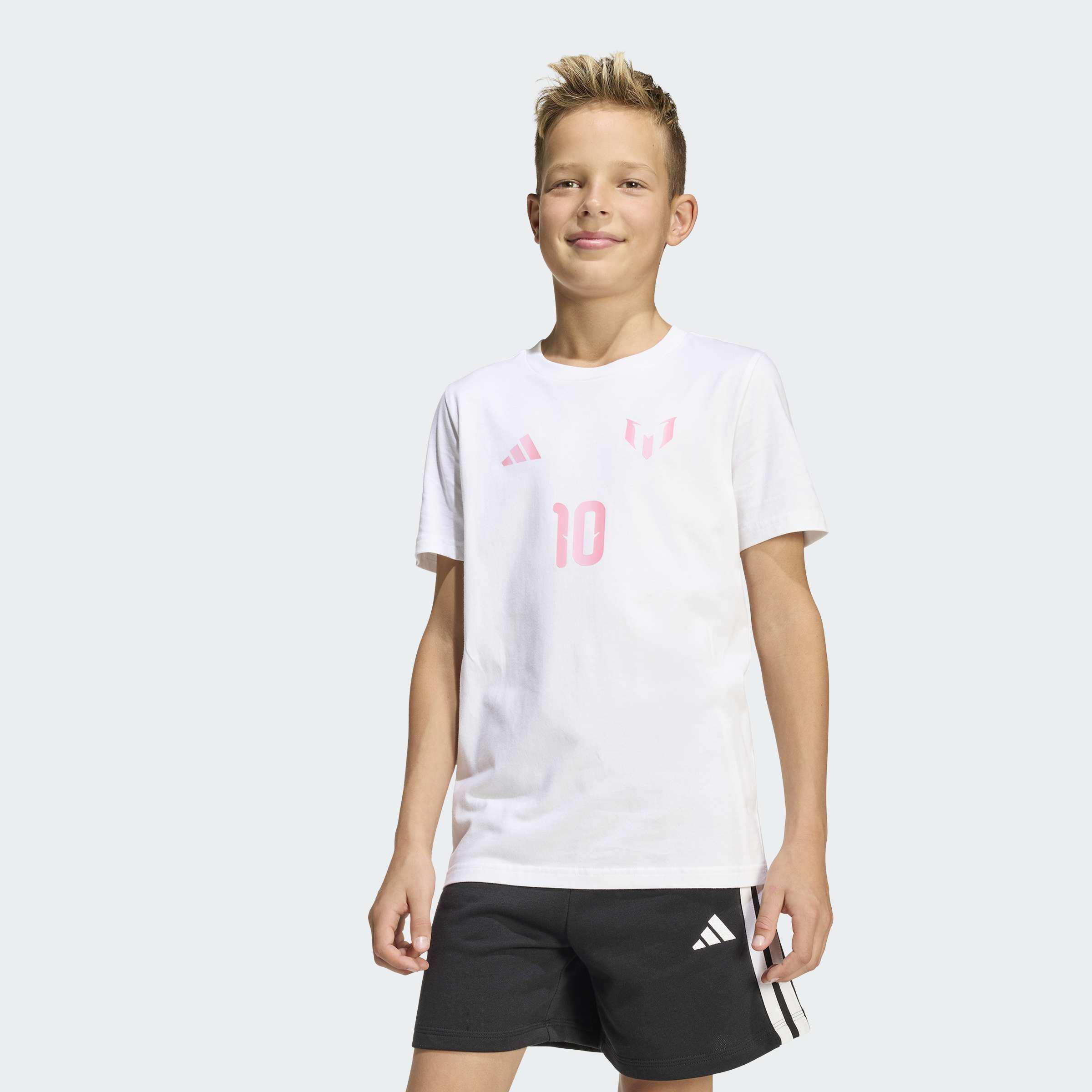 Kids Messi Name&Number Graphic T-Shirt, White, A701_ONE, large image number 5