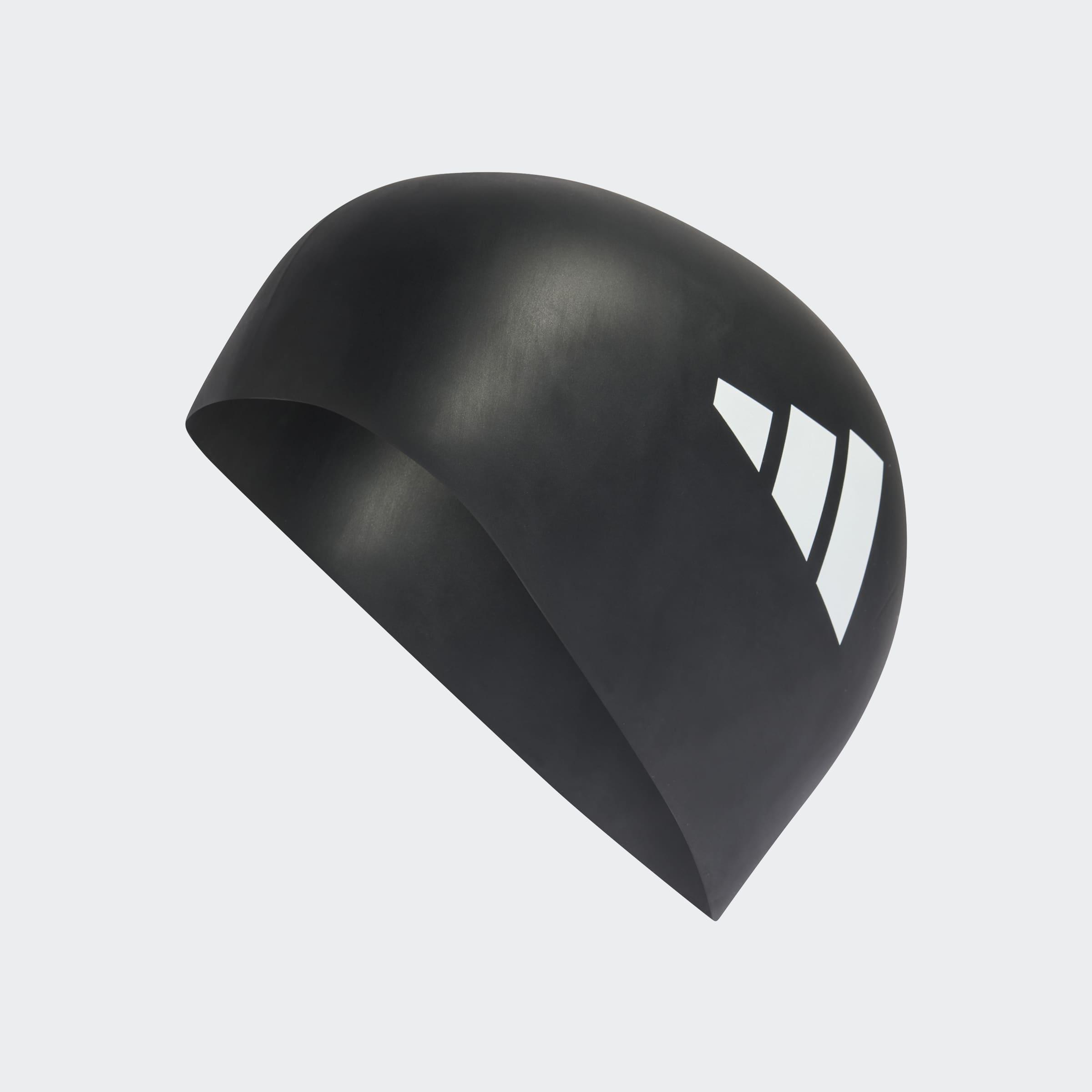 Unisex Adidas 3-Stripes Swim Cap, Black