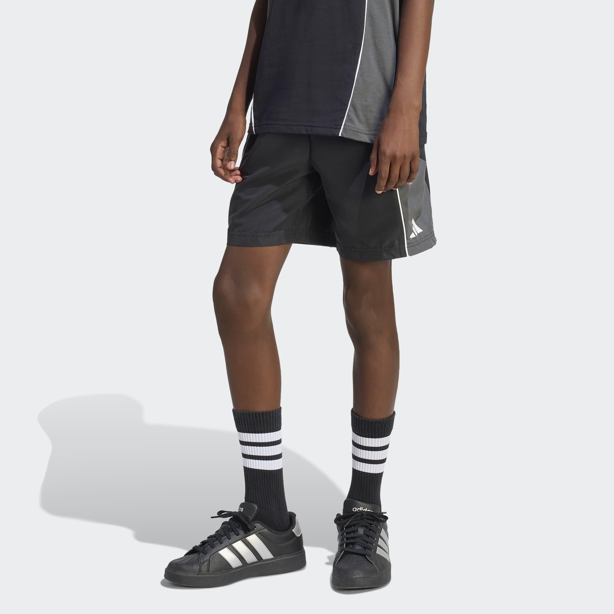 Kids Unisex Color Block Woven Shorts, Black, A701_ONE, large image number 7