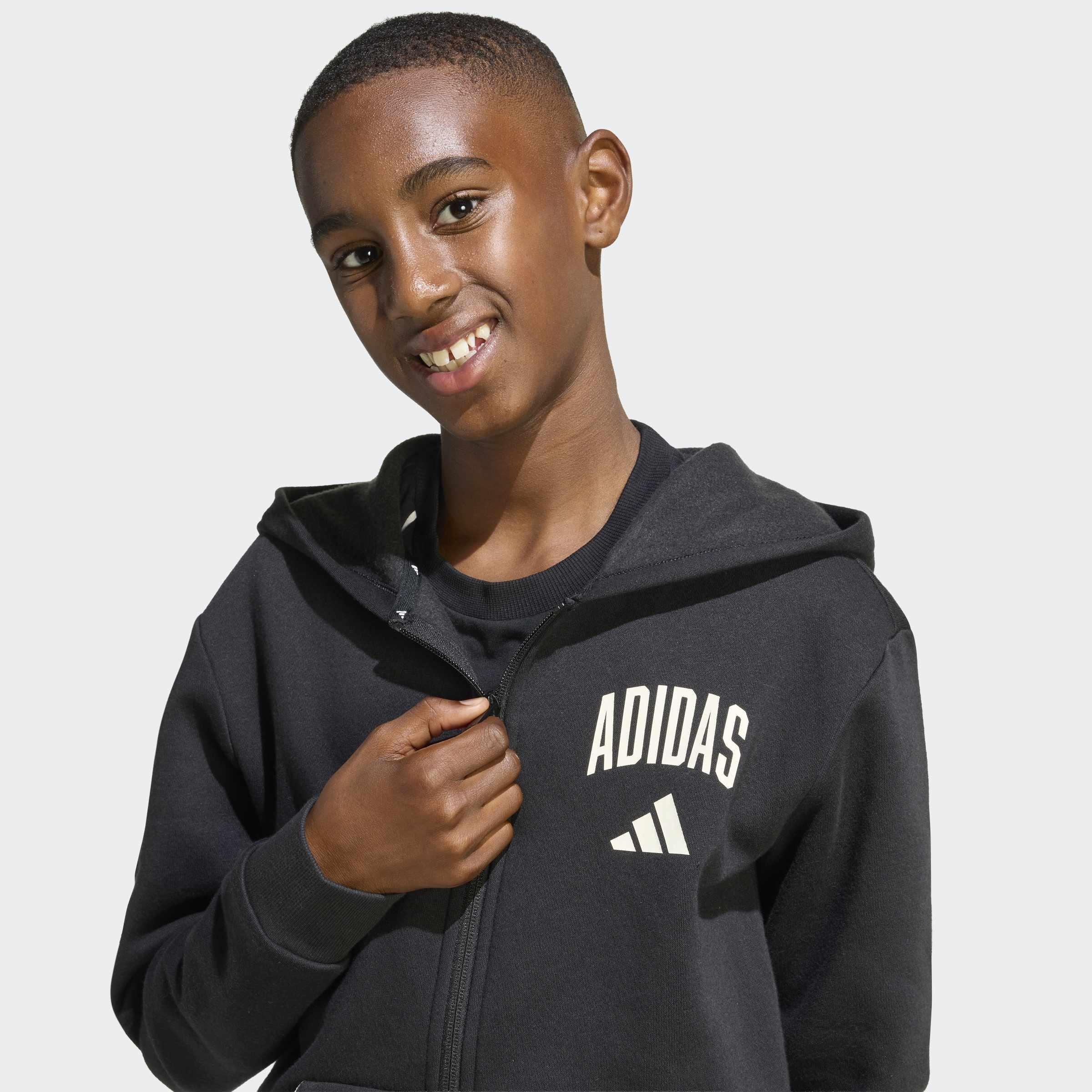 Kids Unisex Seasonals Collegiate Typography Hoody, Black, A701_ONE, large image number 3