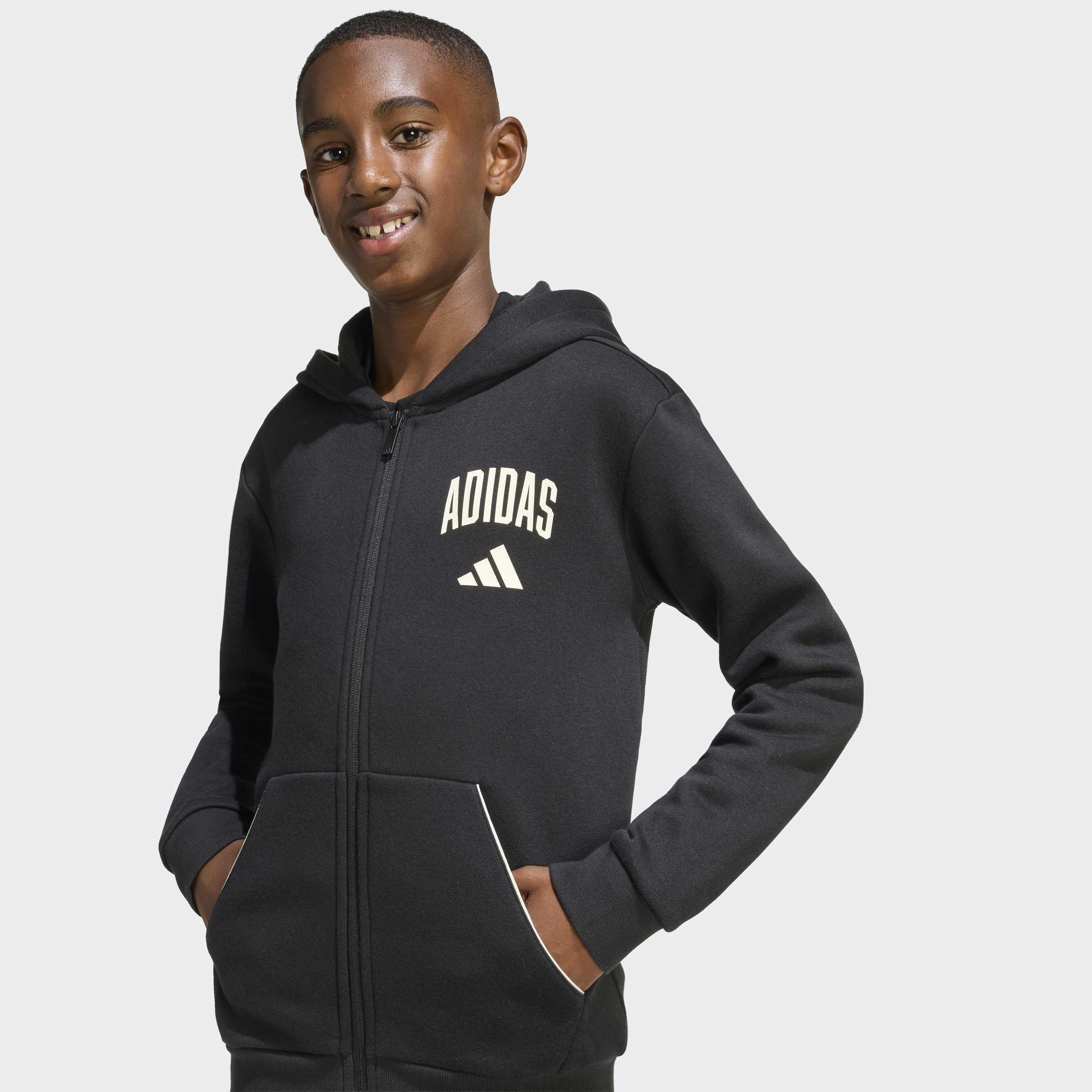 Kids Unisex Seasonals Collegiate Typography Hoody, Black, A701_ONE, large image number 4