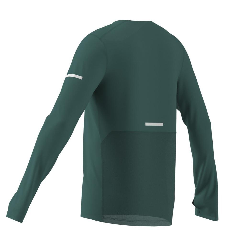 Adi365 Running CLIMACOOL+ Long-Sleeve Top, Green, A701_ONE, large image number 5
