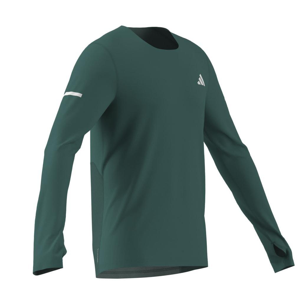 Adi365 Running CLIMACOOL+ Long-Sleeve Top, Green, A701_ONE, large image number 8