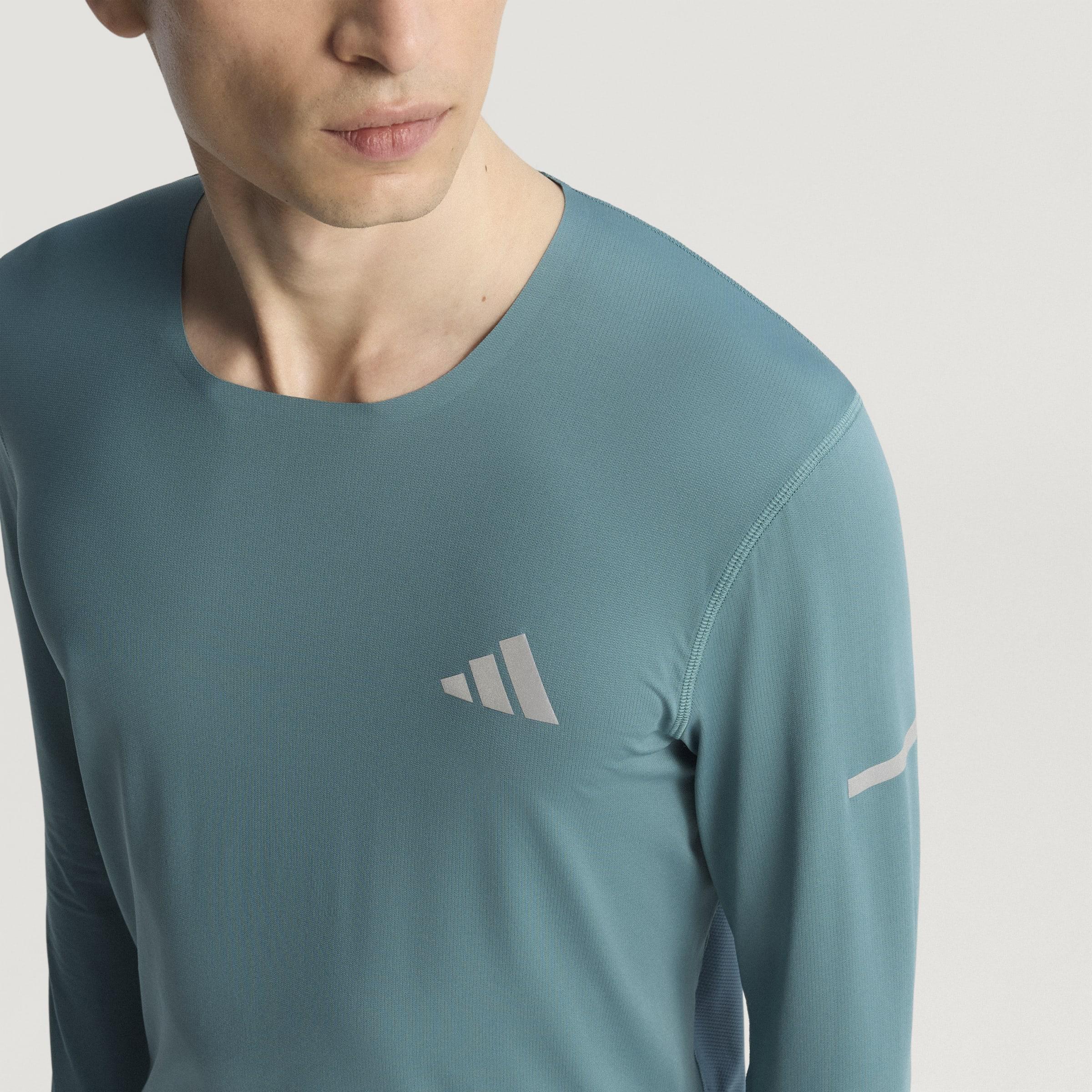 Adi365 Running CLIMACOOL+ Long-Sleeve Top, Green, A701_ONE, large image number 12
