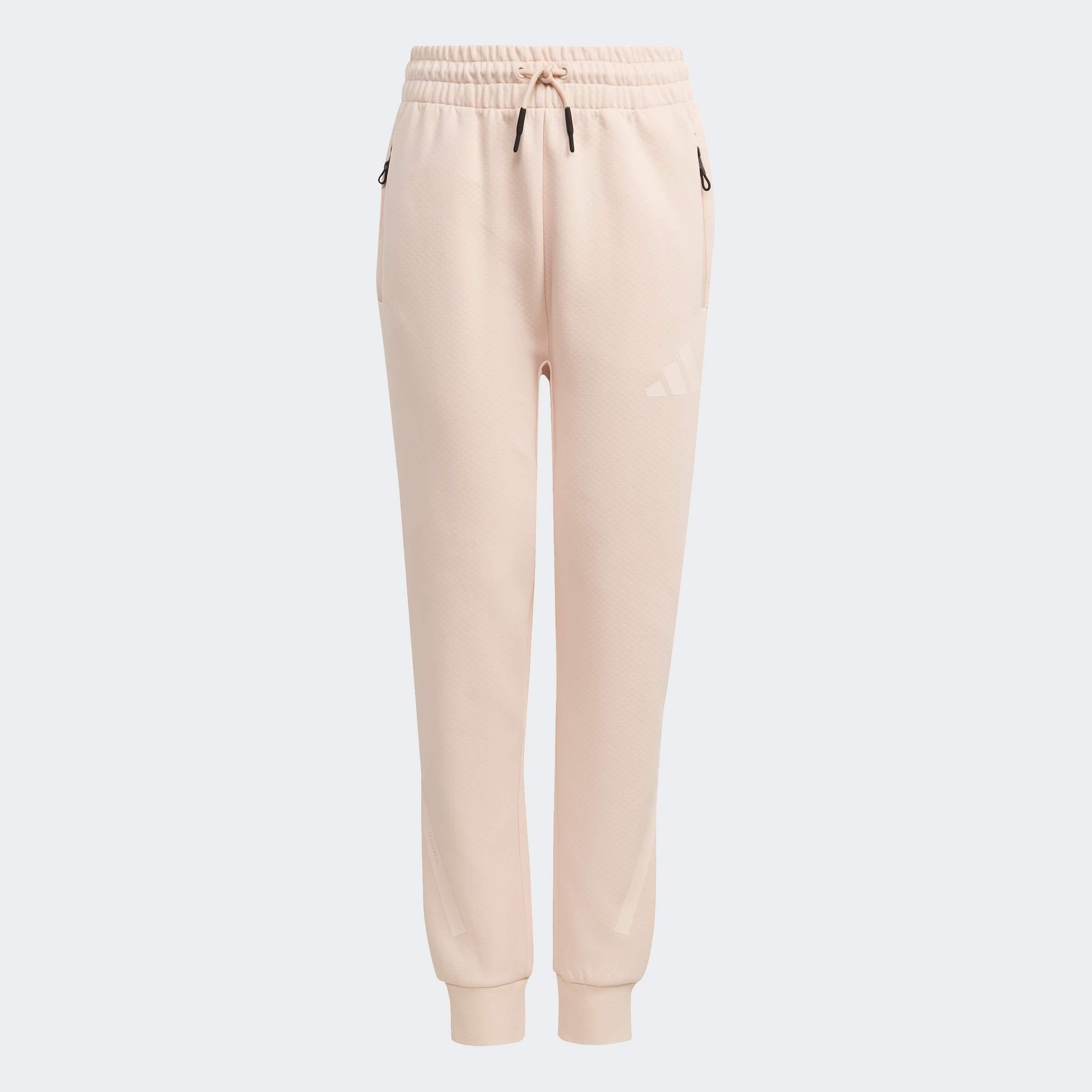 Kids Unisex adidas Z.N.E. Tapered-Leg Tracksuit Bottoms, Pink, A701_ONE, large image number 0