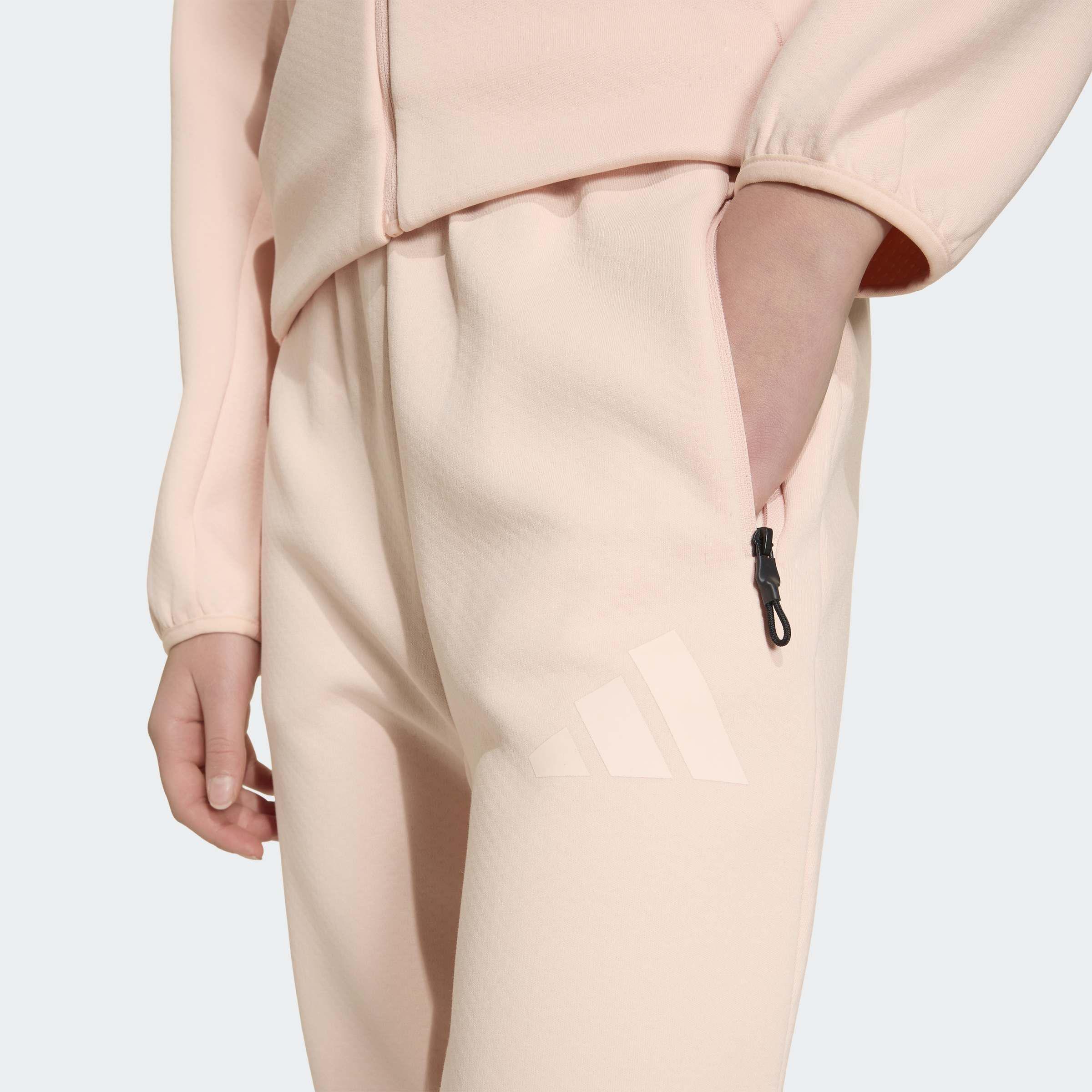 Kids Unisex adidas Z.N.E. Tapered-Leg Tracksuit Bottoms, Pink, A701_ONE, large image number 3
