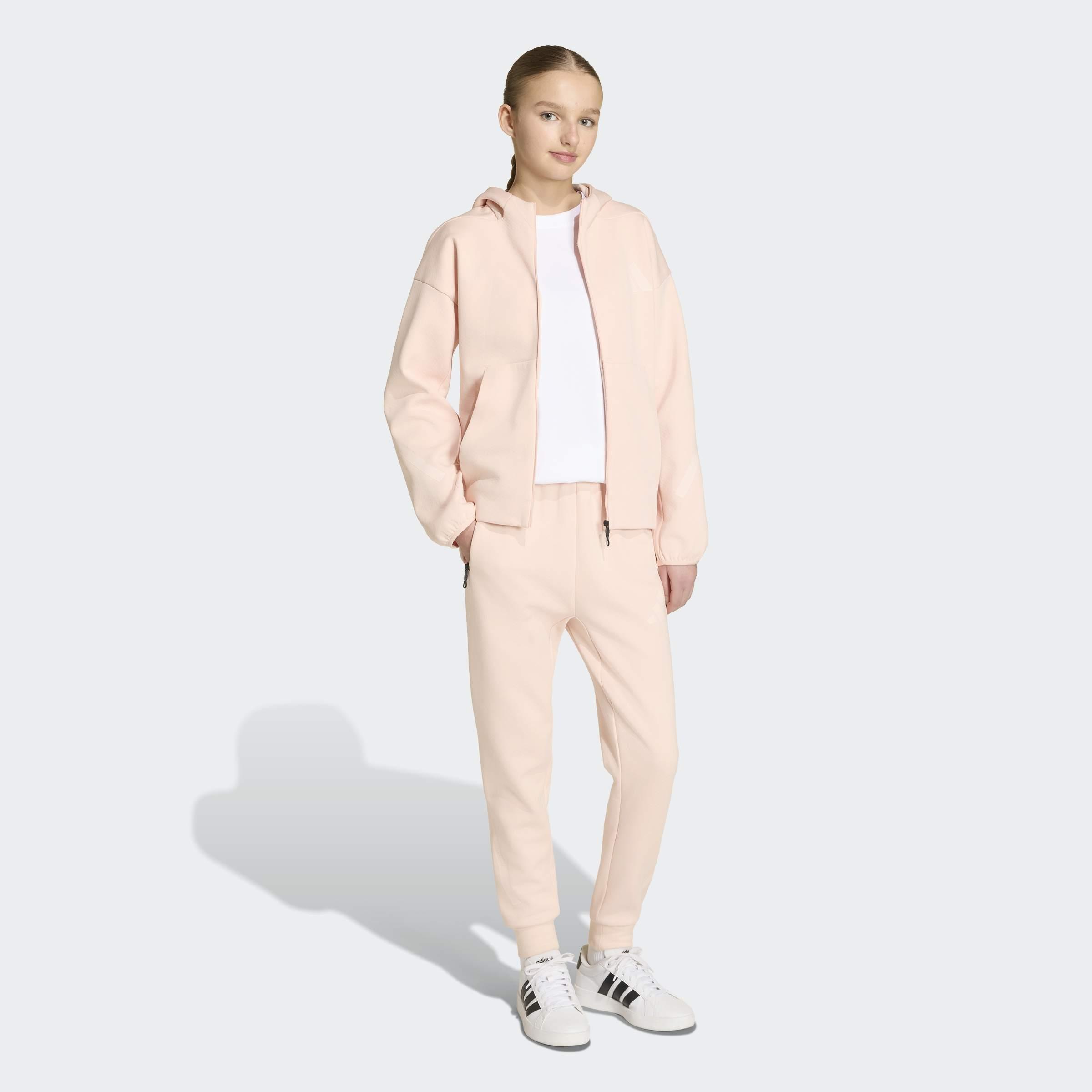 Kids Unisex adidas Z.N.E. Tapered-Leg Tracksuit Bottoms, Pink, A701_ONE, large image number 6