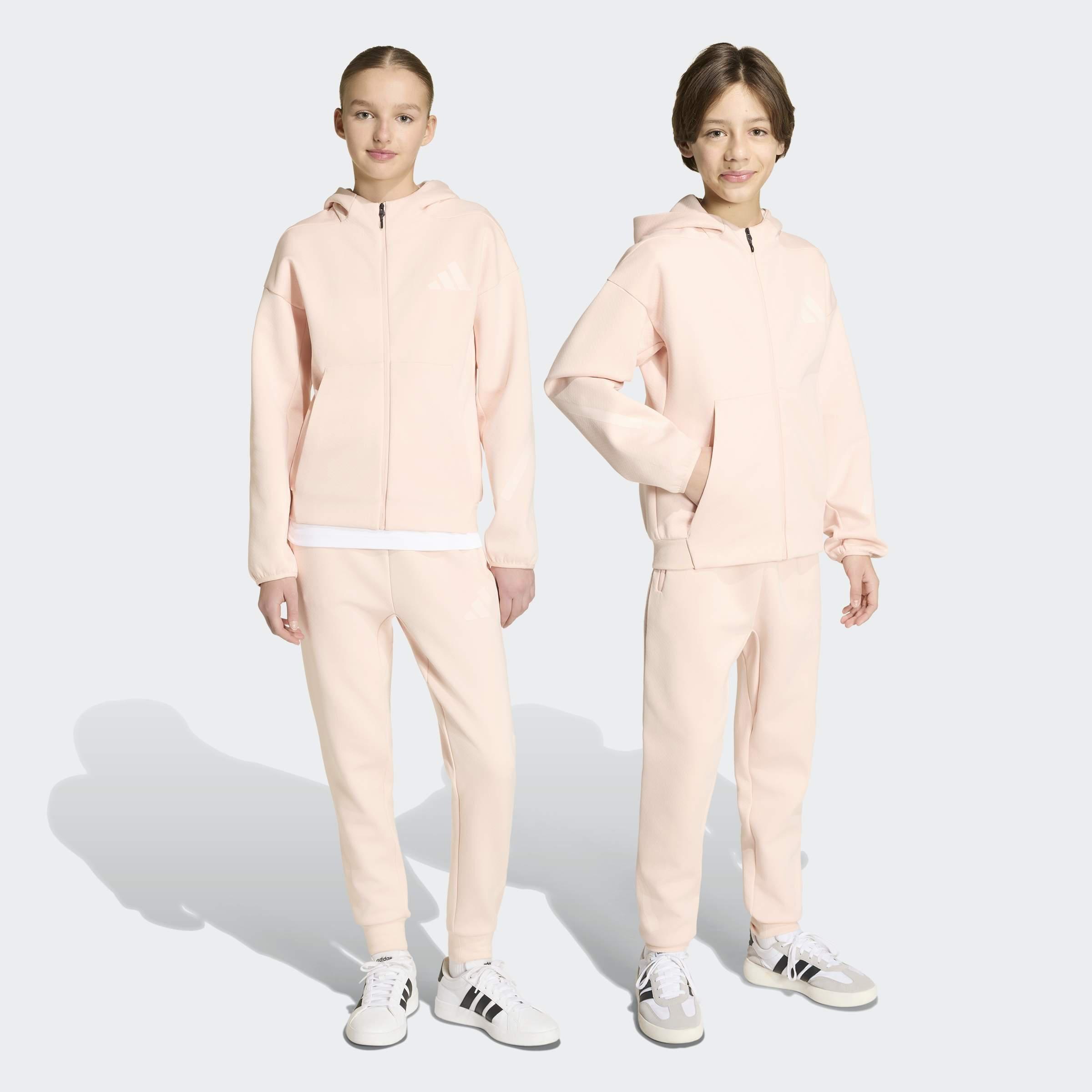 Kids Unisex adidas Z.N.E. Tapered-Leg Tracksuit Bottoms, Pink, A701_ONE, large image number 7
