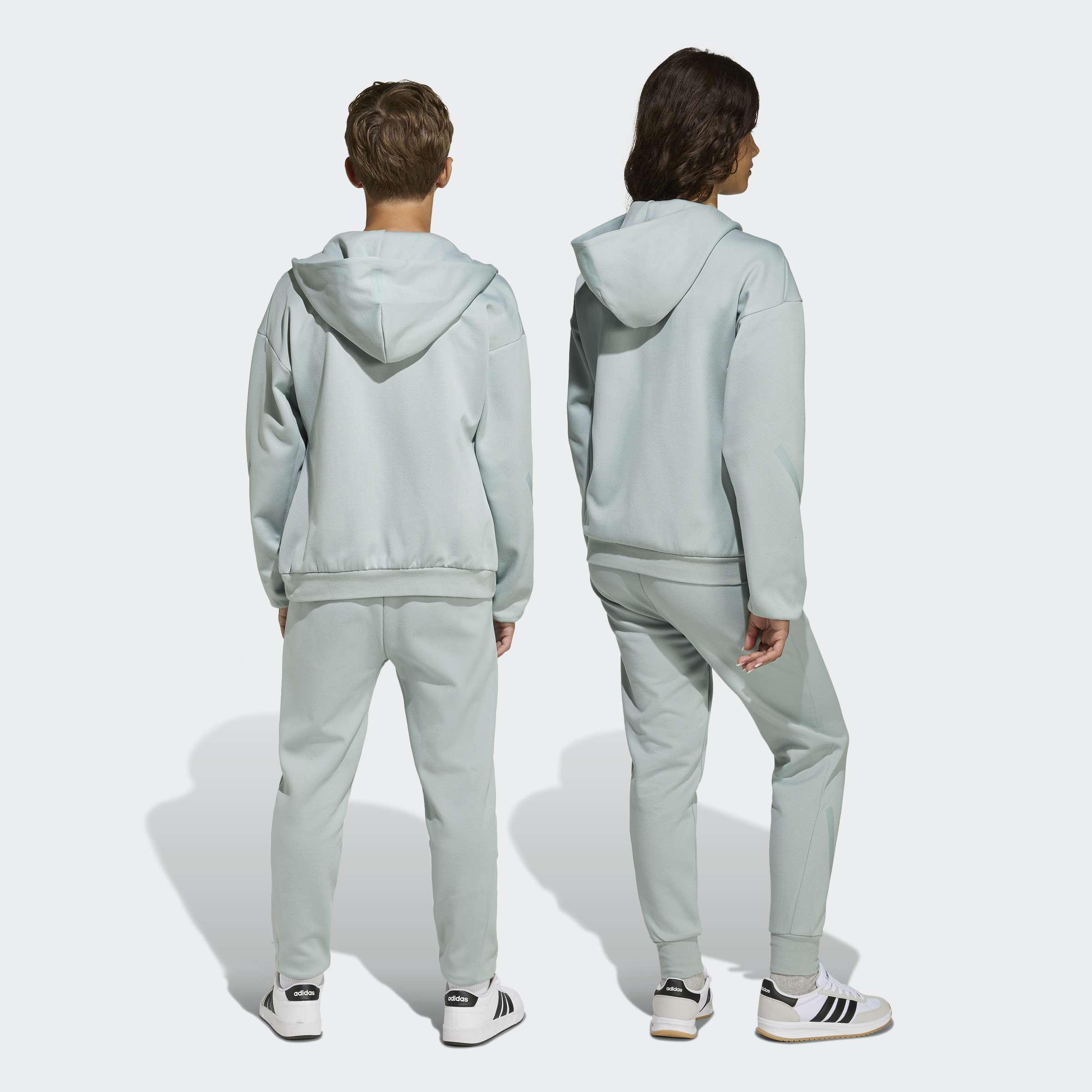 Kids Unisex adidas Z.N.E. Tapered-Leg Tracksuit Bottoms, Green, A701_ONE, large image number 2