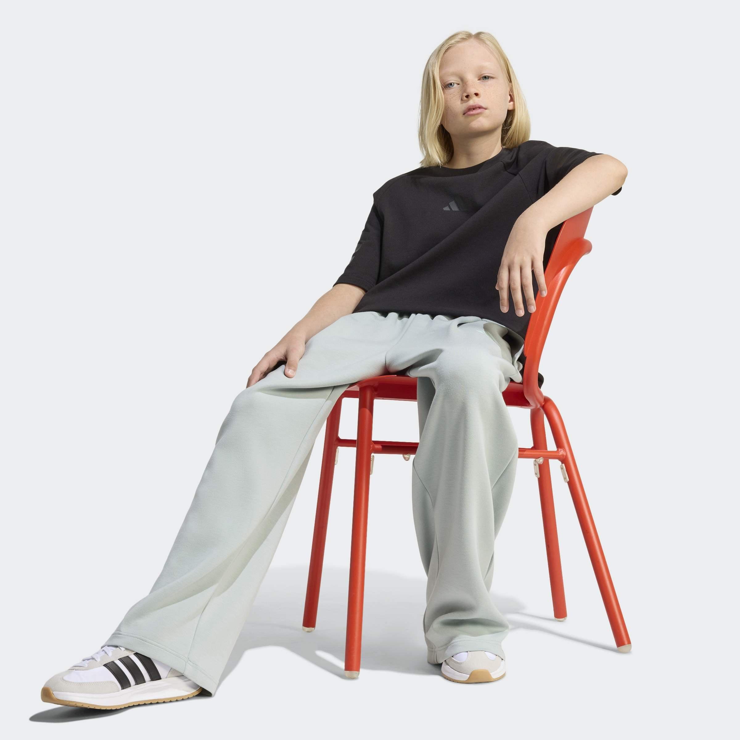 Kids Unisex Future Icons 3 Stripes T-Shirt, Black, A701_ONE, large image number 5