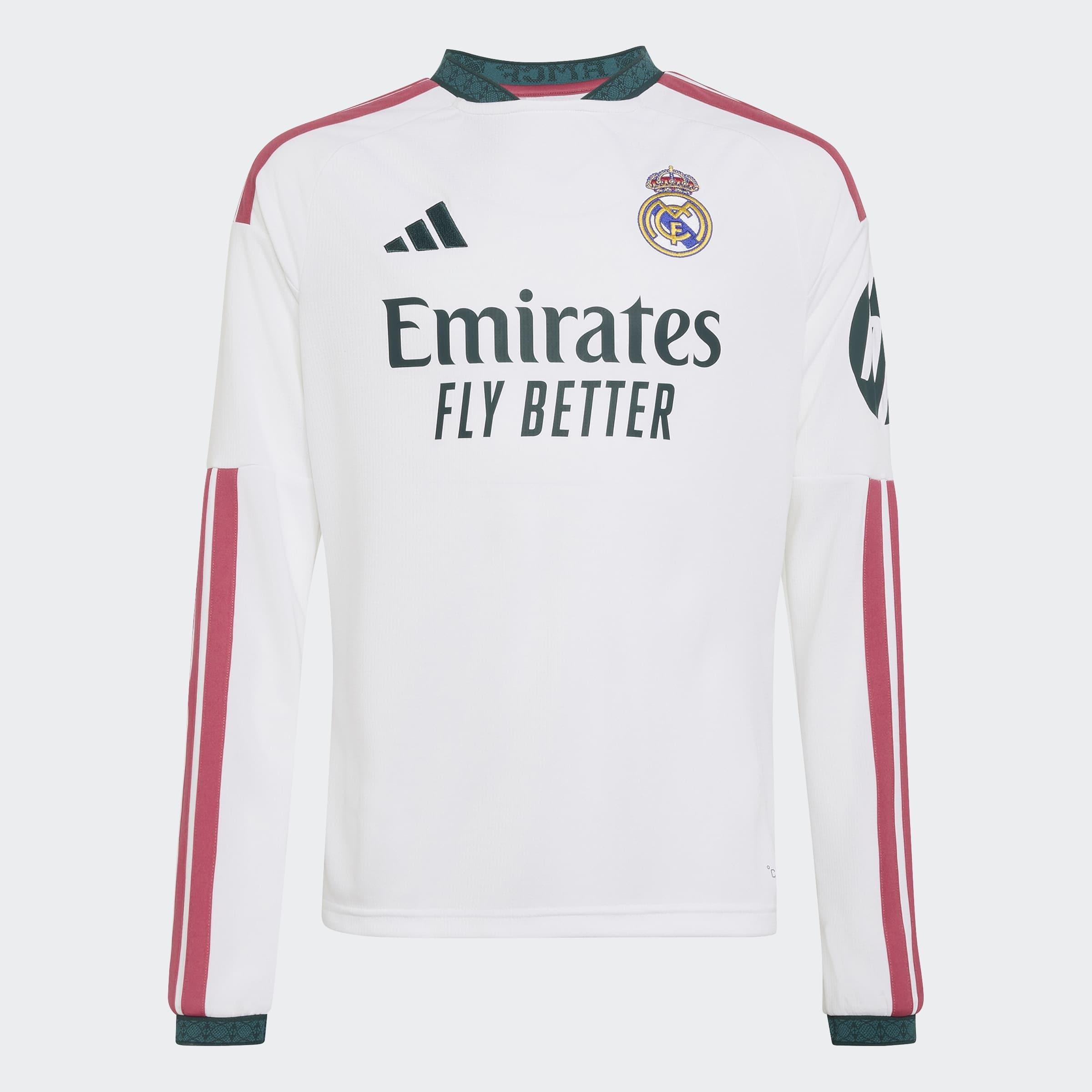 Kids Unisex Real Madrid 26/27 Home Jersey Long Sleeve, White