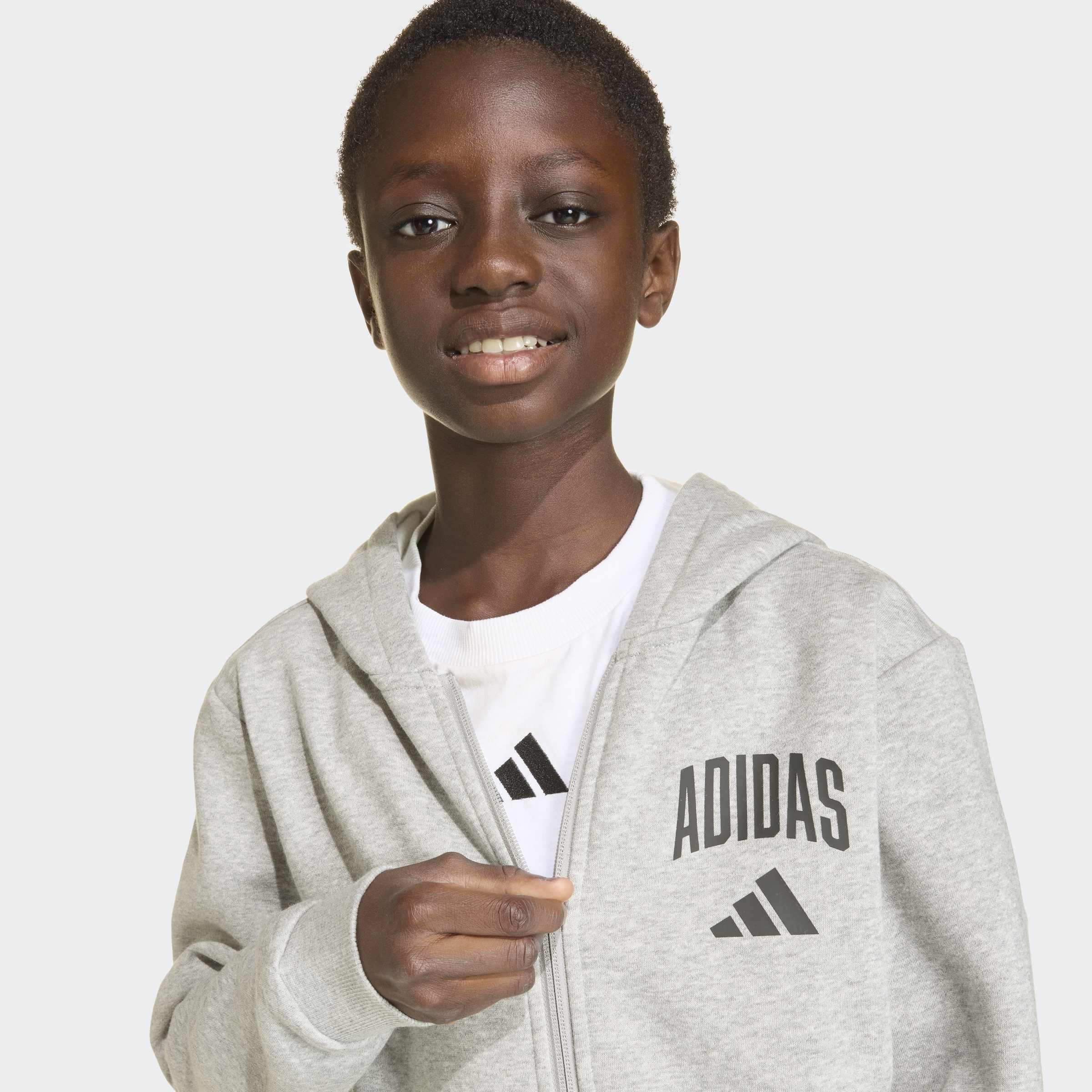 Kids Unisex Seasonals Collegiate Typography Hoody, Grey, A701_ONE, large image number 3