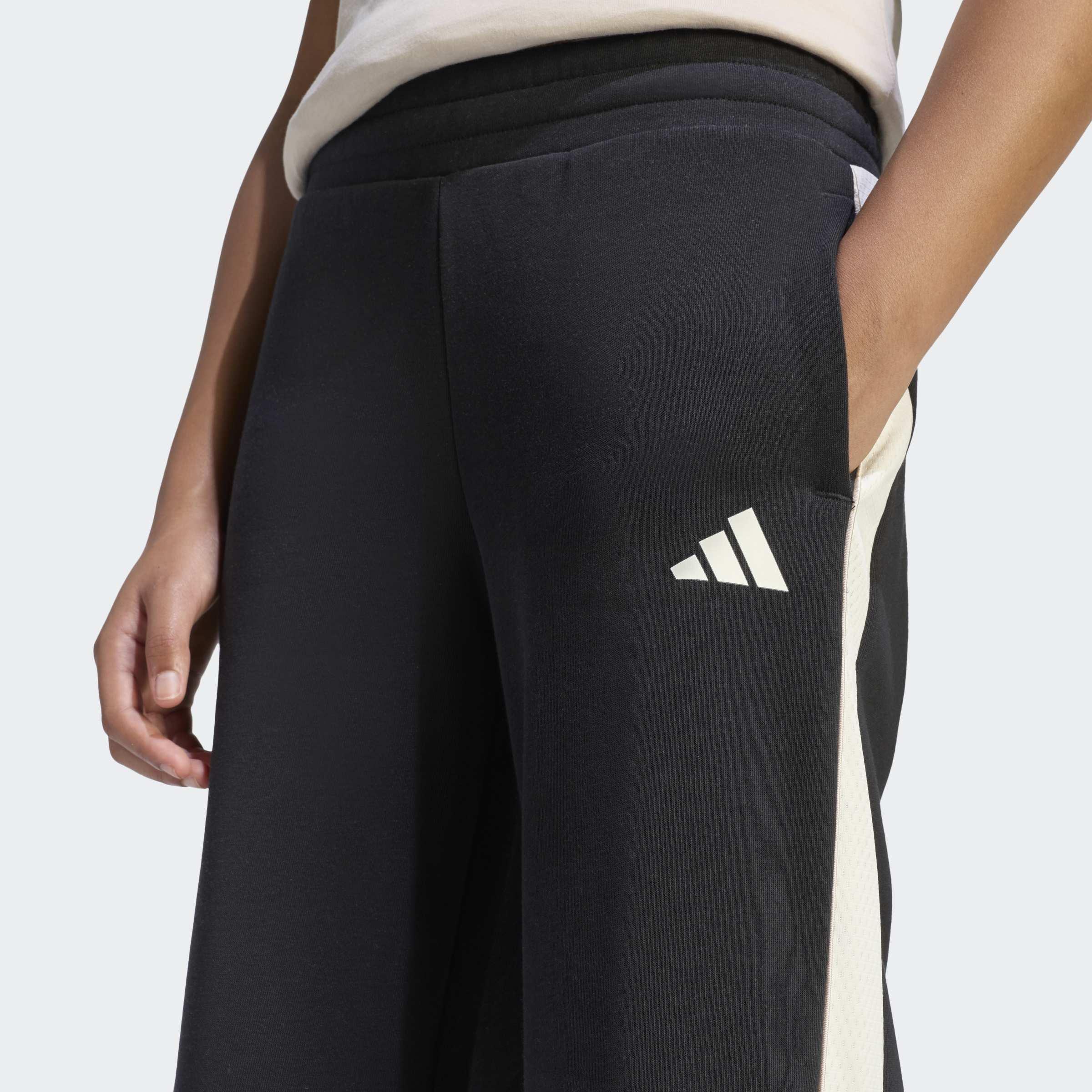Kids Stadium Wide Leg Joggers, Black, A701_ONE, large image number 2