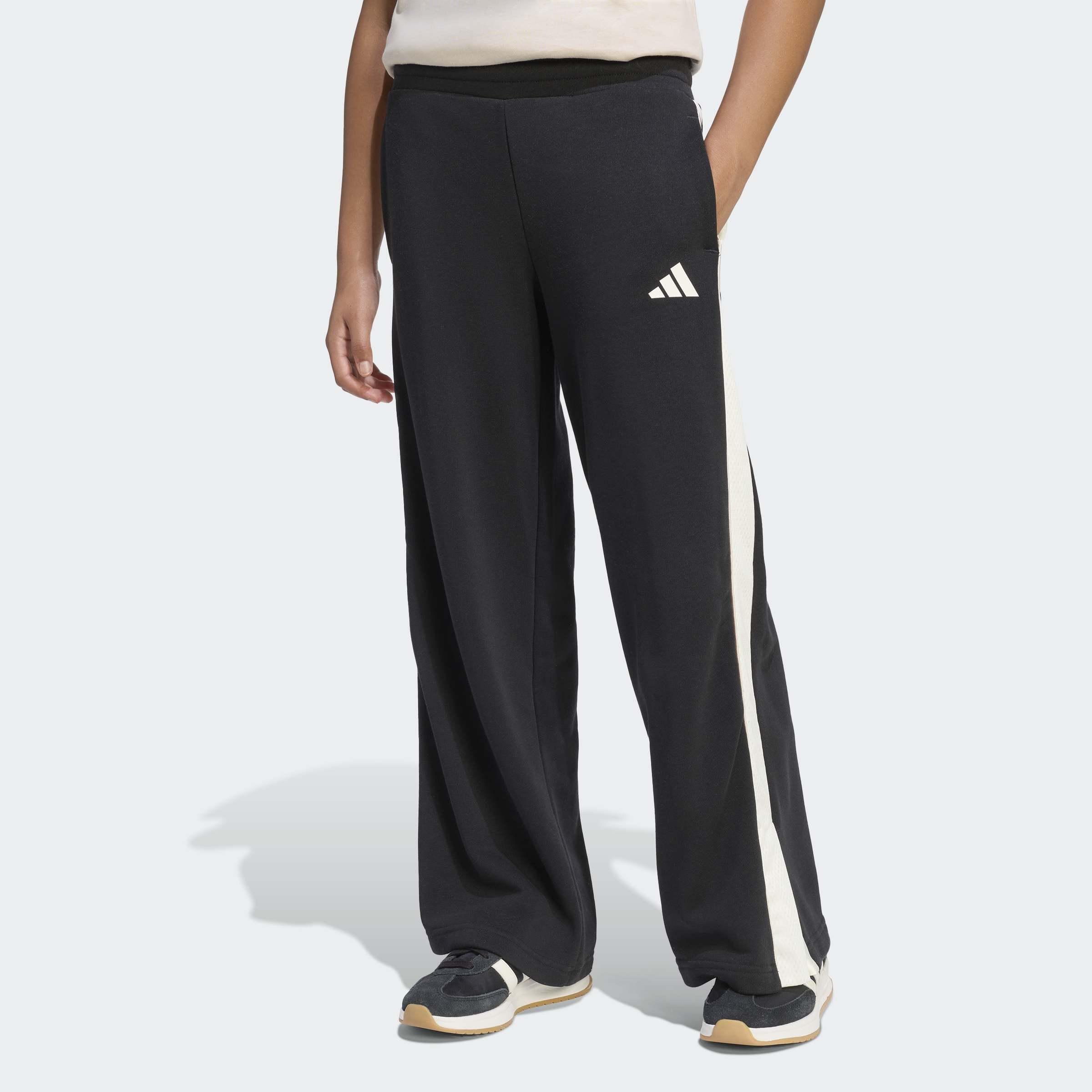 Kids Stadium Wide Leg Joggers, Black, A701_ONE, large image number 4